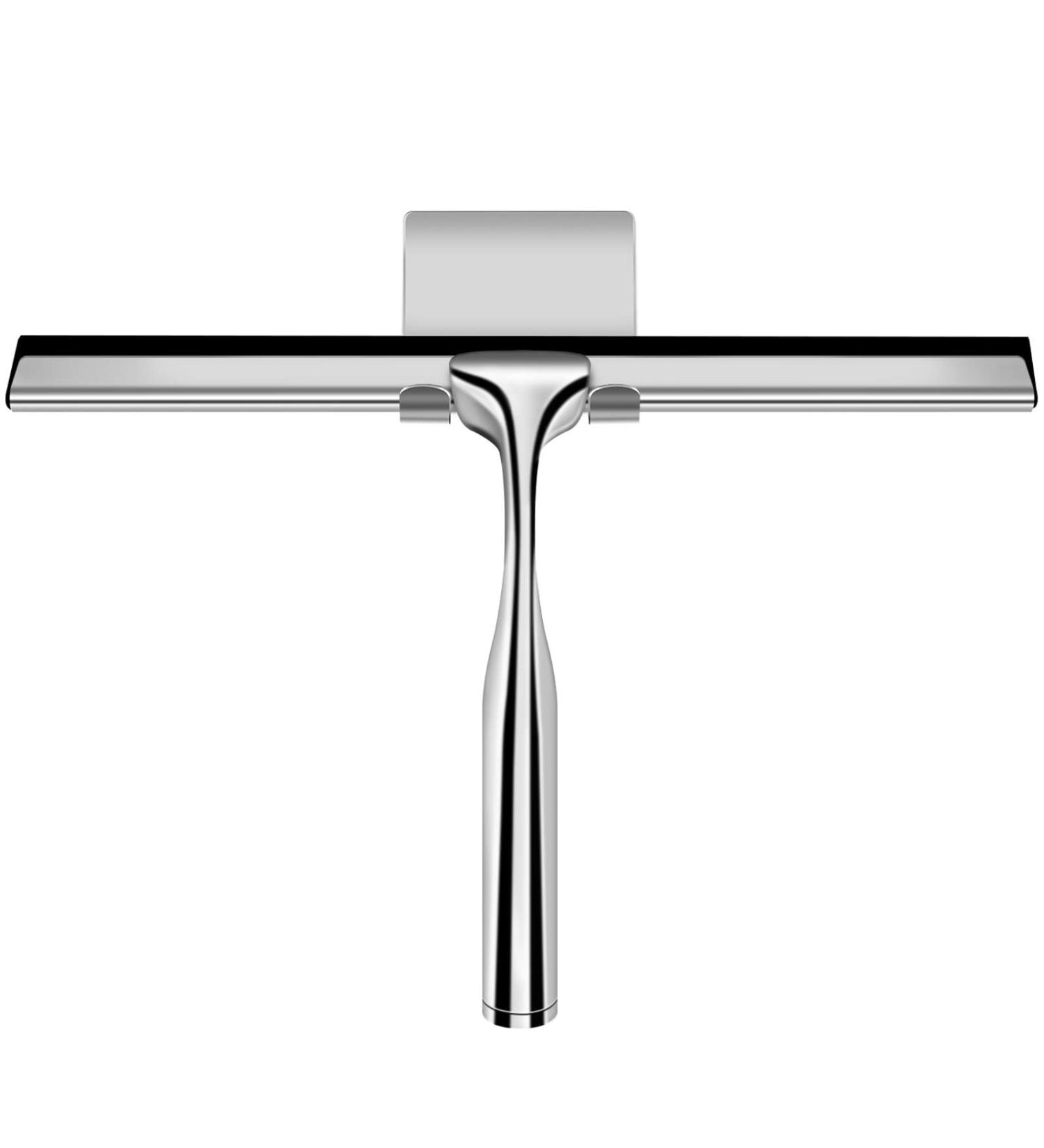Shower Squeegee Bathroom Window Glass Squeegee All-Purpose Silicone Blade Window Glass Wiper Tools Raclette Douche for Doors Window Car Mirror Glass Ceramic Wall with Hook(10 inch Silver) - Buy Online on GoSupps.com