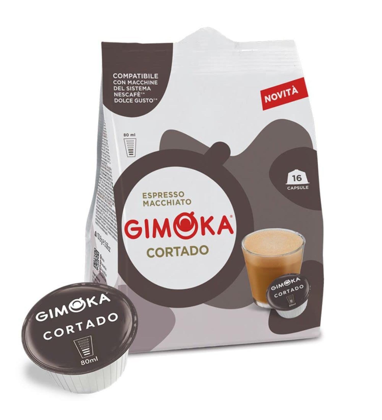  Gimoka Gimoka - Compatible capsules Nescaf Dolce Gusto Gusto Cortado - 4 boxes of 16 capsules - 64 capsules - Buy Online on GoSupps.com