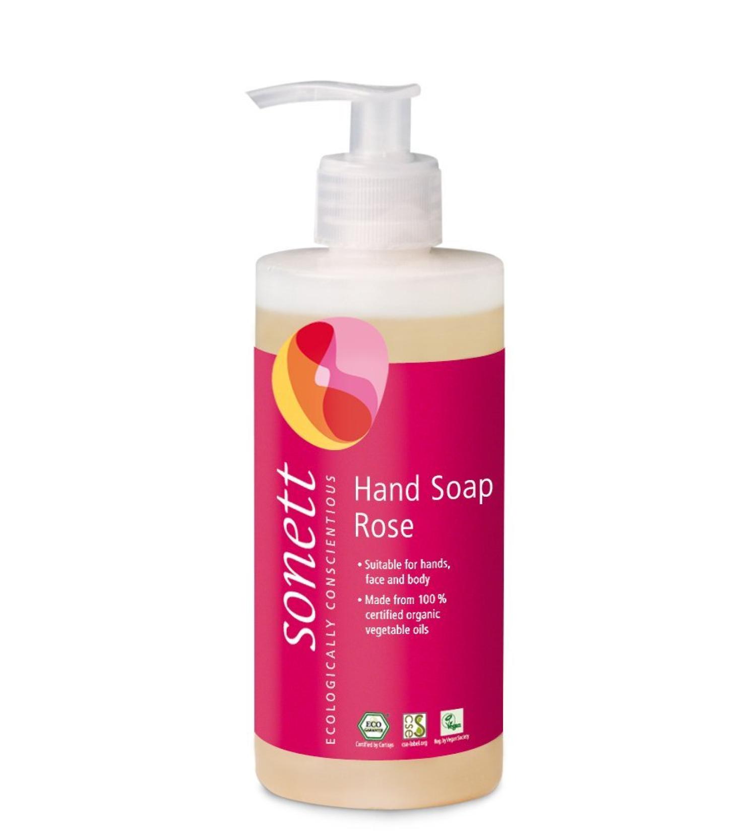 Sonett Organic Rose Hand Soap - Certified Organic, Gentle Cleansing for Hands, Face, and Body (1 Count) - Buy Online on GoSupps.com