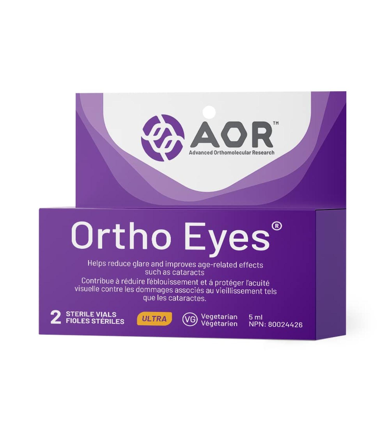 AOR - Ortho Eyes 2x5ml Drops - NAC N-Acetyl-Carnosine Eye Drops for Cataracts - Eye Health Supplement for Adults - Macular Degeneration Supplement - Carnosine Eye Drops to Reduce Glare - Buy Online on GoSupps.com
