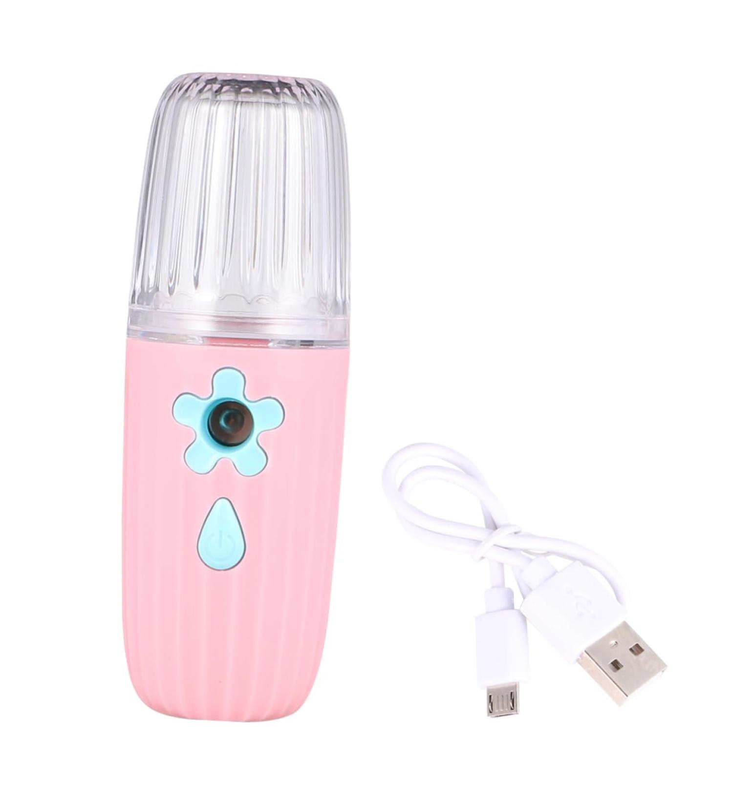 1pc Hydrating Instrument USB Face Moisturizing Shrink Pores Humidifier Water Mist Sprayer Shower Steamers Steamer Pot Nano Face Moisturizer Beauty Instrument Eyelash Abs 11X3.6X3.6cm Pink - Buy Online on GoSupps.com