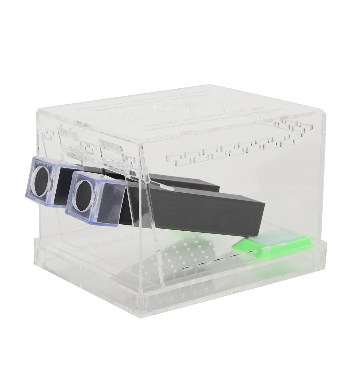 Cricket Pen Acrylic Cricket Feeding Box with Feces Layer Keep Cricket Feeding Neat and Tidy Convenient for Cricket and Pet(L) - Buy Online on GoSupps.com