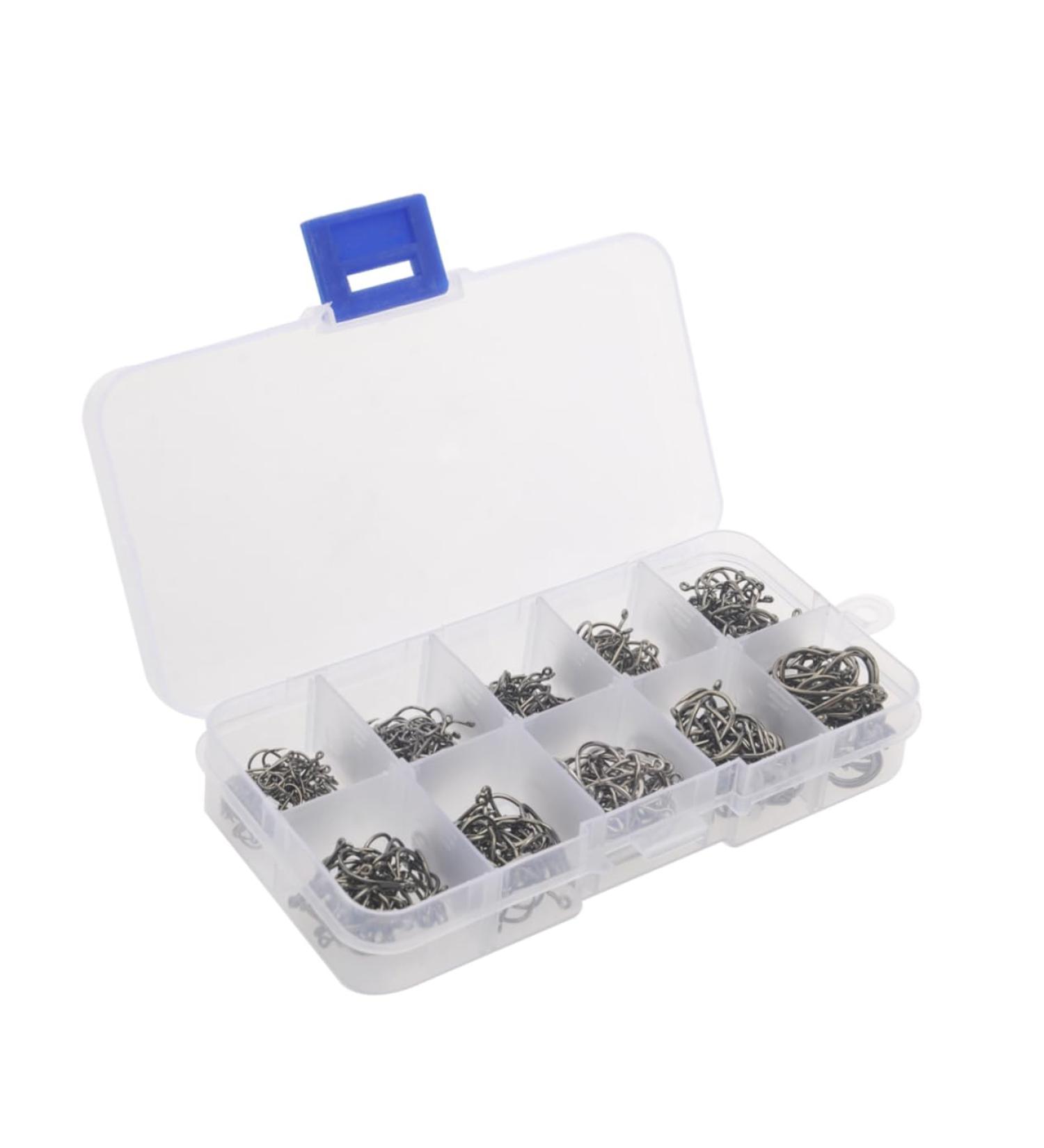Yardwe Box 500pcs 10 Fishing Hooks Fishhooks Fish Hook Ten Grids Buckle Box - Buy Online on GoSupps.com