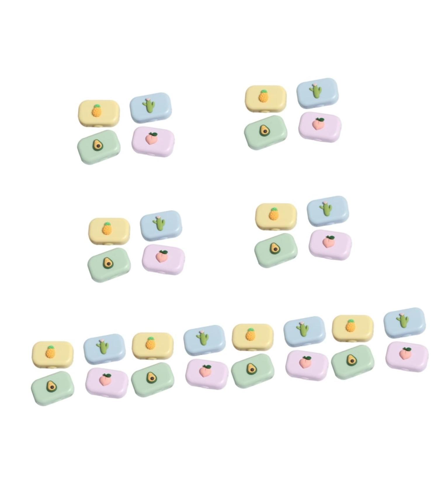 Solustre 32 pcs Colored Contact Lenses Cleaning Set | Mini Case & Mirror | Eye Lens Container with Cartoon Design | Ideal for Eye Protection & Travel - Buy Online on GoSupps.com