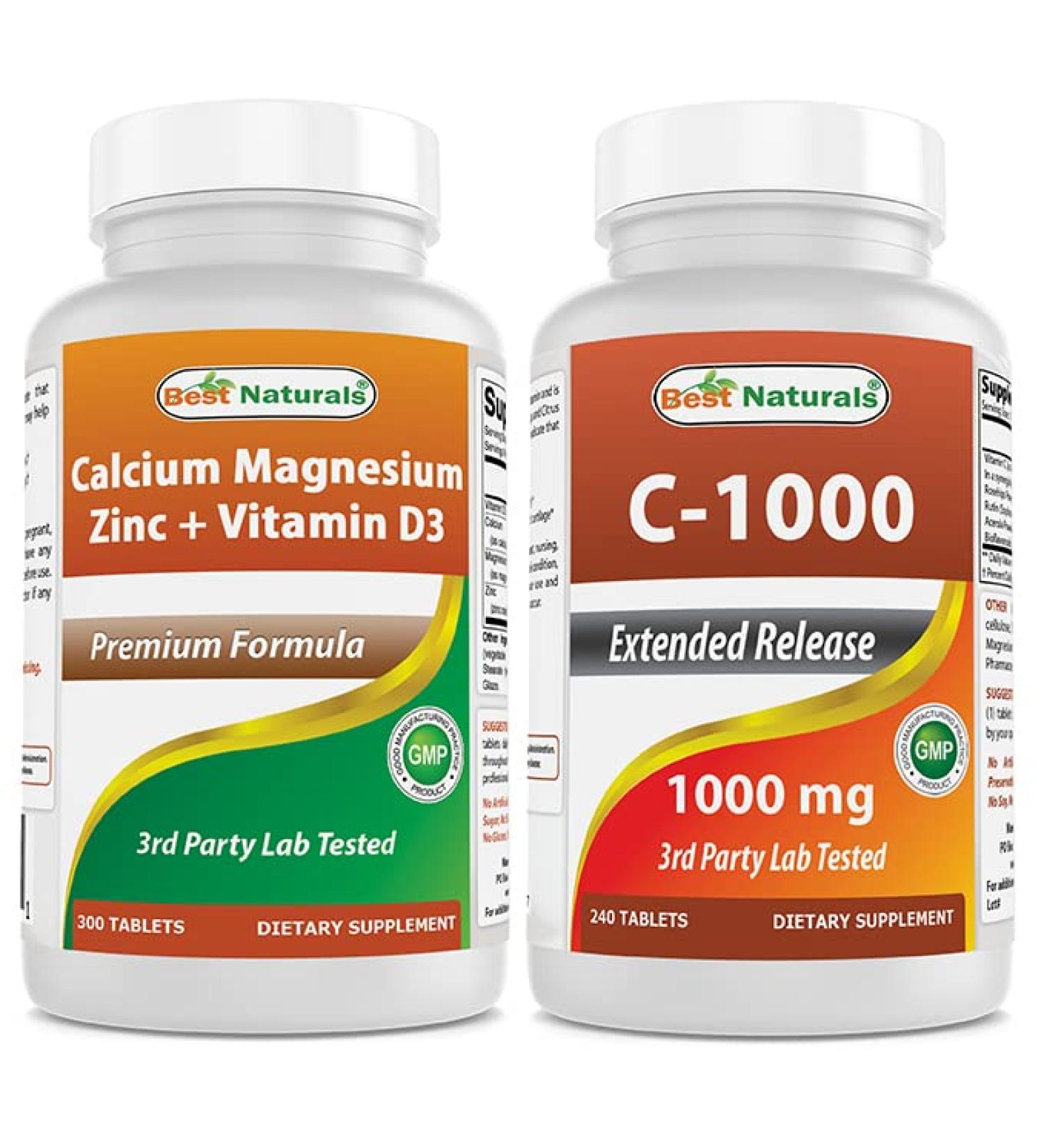 Cal Mag Zinc with Vitamin D3 & Vitamin C 1000 mg - Essential Mineral and Vitamin Supplement - Buy Online on GoSupps.com