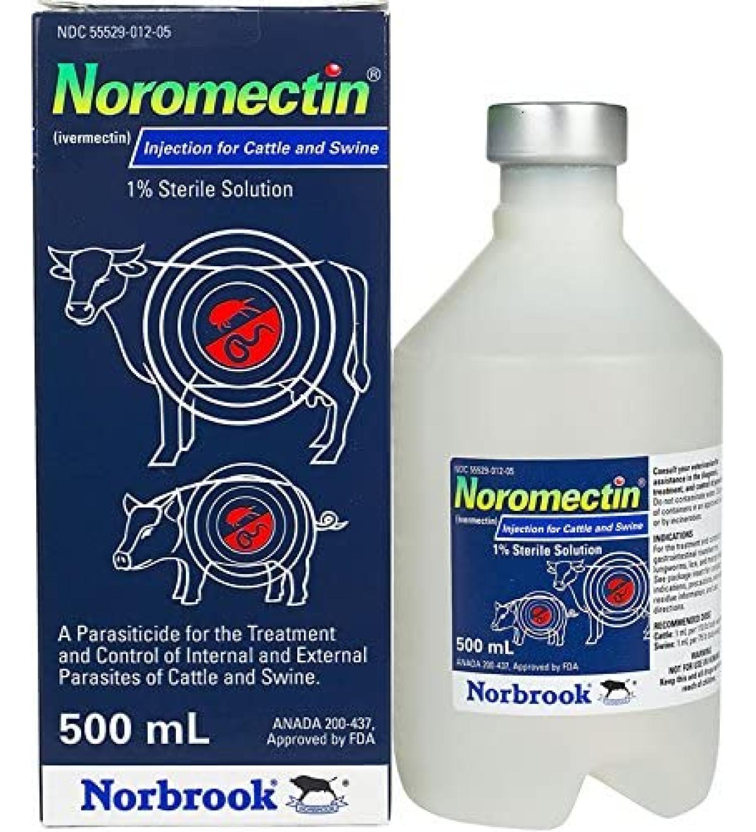 Norbrook 2251053C Ivermectin-Noromectin Injection 1-Percent-500 cc