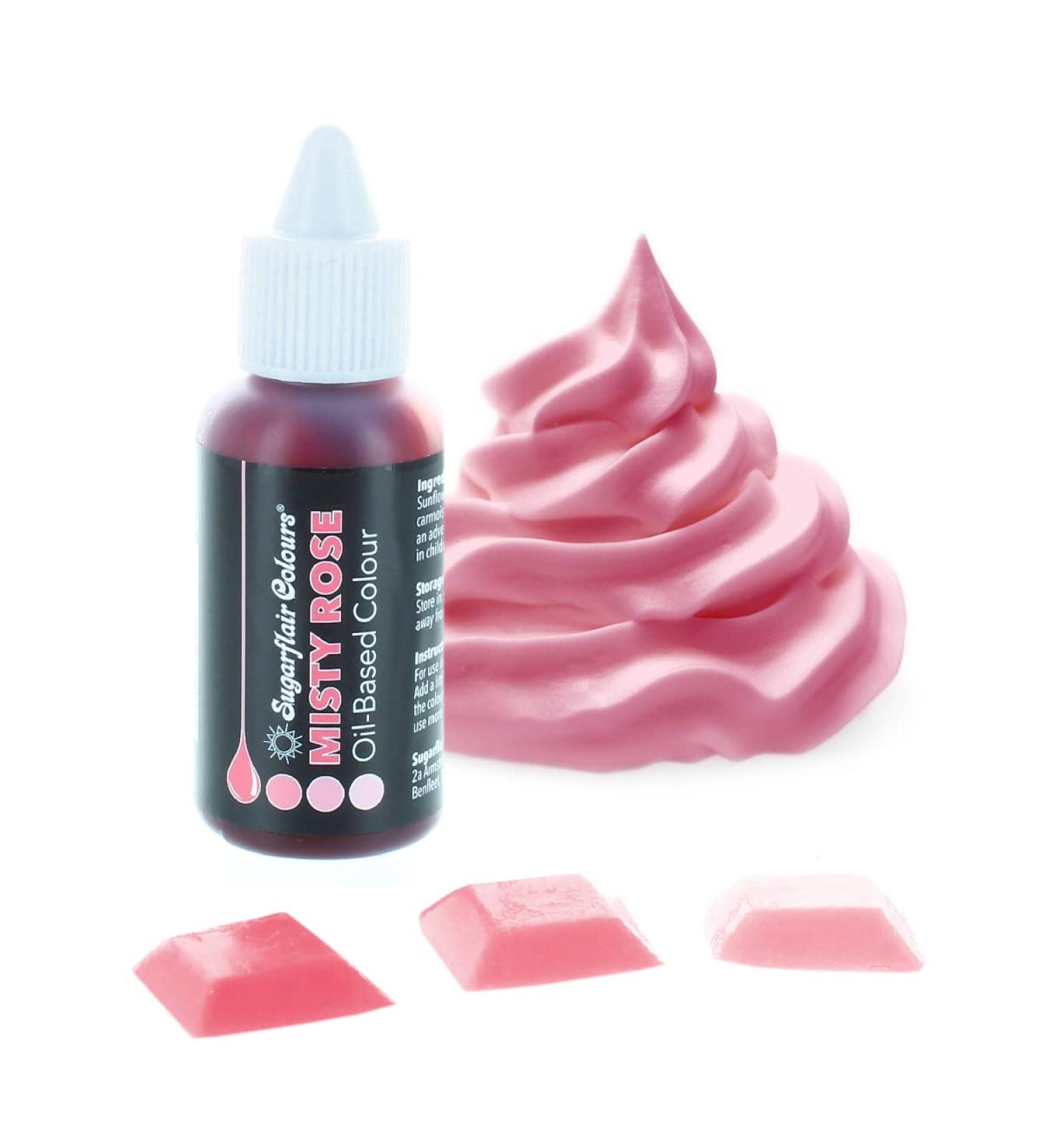 Sugarflair Misty Rose Oil Based Food Colouring - 30ml Highly Concentrated Edible Color for Icing, Buttercream, Chocolate & More - Buy Online on GoSupps.com