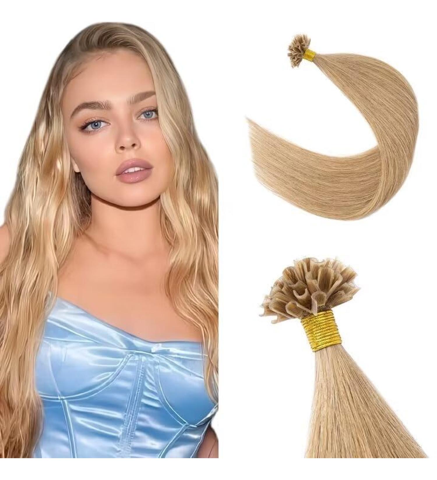 Silk-Co Bonding Extensions | 1g U Tip Real Hair Extensions | 50 Strands 45cm 27# Dark Blond | Premium 7A Remy Hair - Buy Online on GoSupps.com