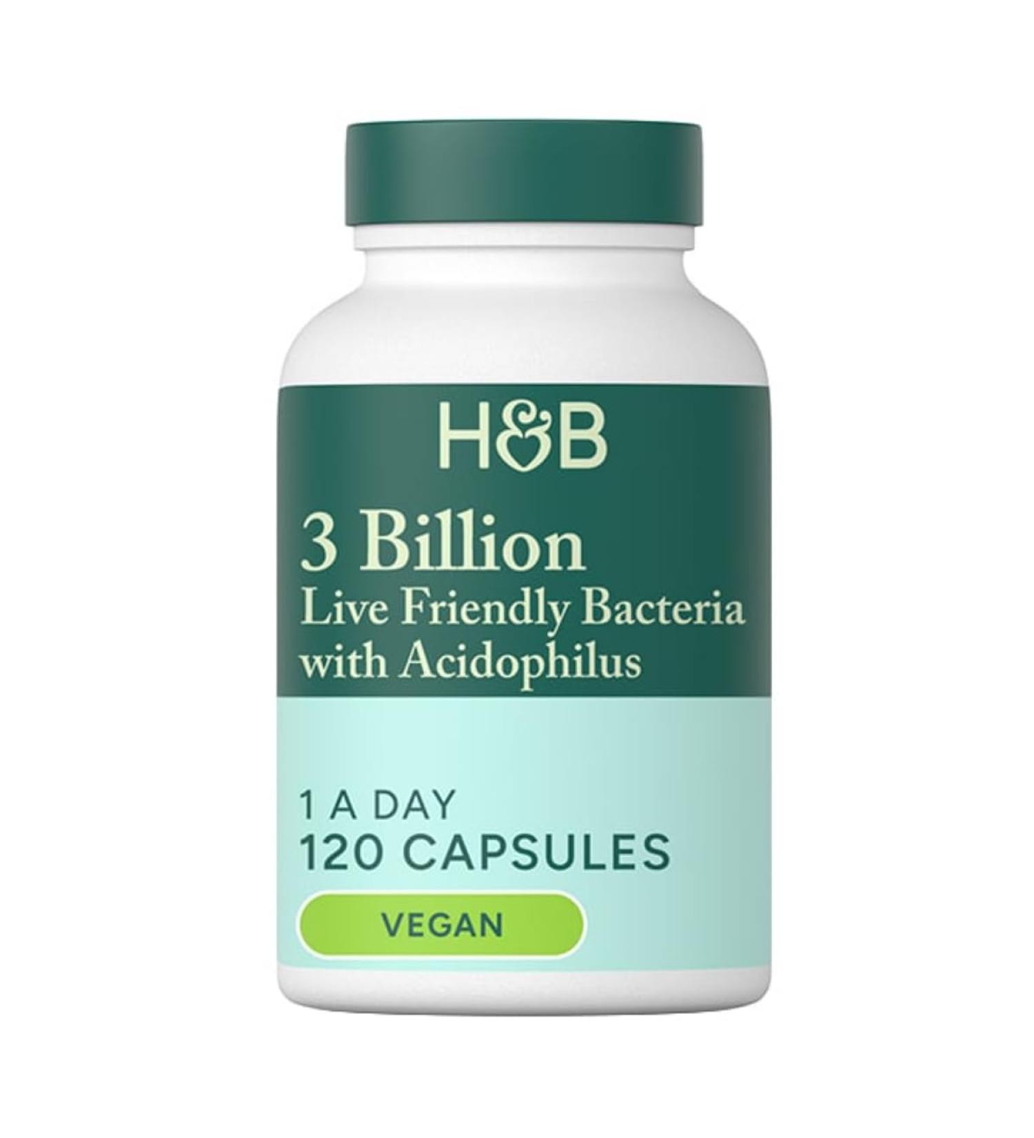 Holland and Barrett Live Friendly Bacteria with Acidophilus 3 Billion 120 Capsules