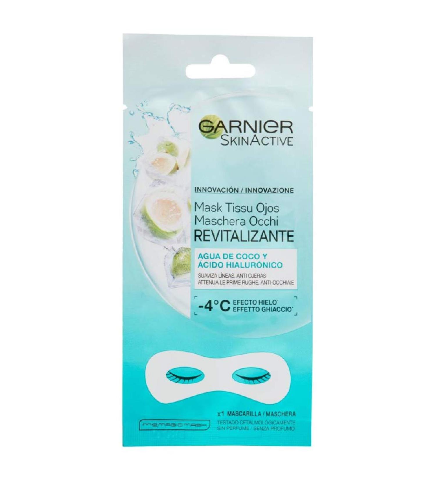 Garnier Eye Sheet Mask with Coconut Water & Hyaluronic Acid smoothes fine lines reduces puffy eyes Skin Active (1 piece)