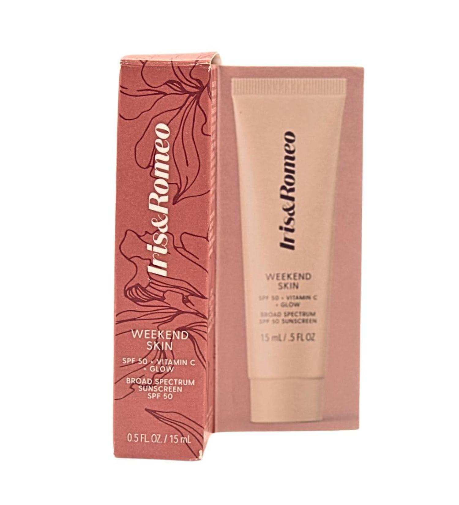 IRIS&ROMEO Mini Weekend Skin SPF 50 Instant Glow Tinted Mineral Sunscreen with Vitamin C + Niacinamide