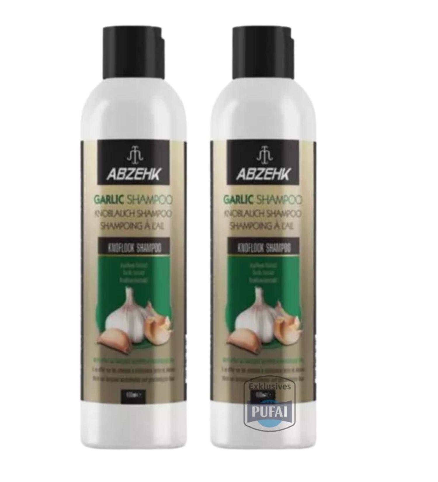 Generisch PUFAI Bundle Abzehk Set of 2 Garlic Shampoos 400ml | Gentle Cleansing for Hair and Scalp