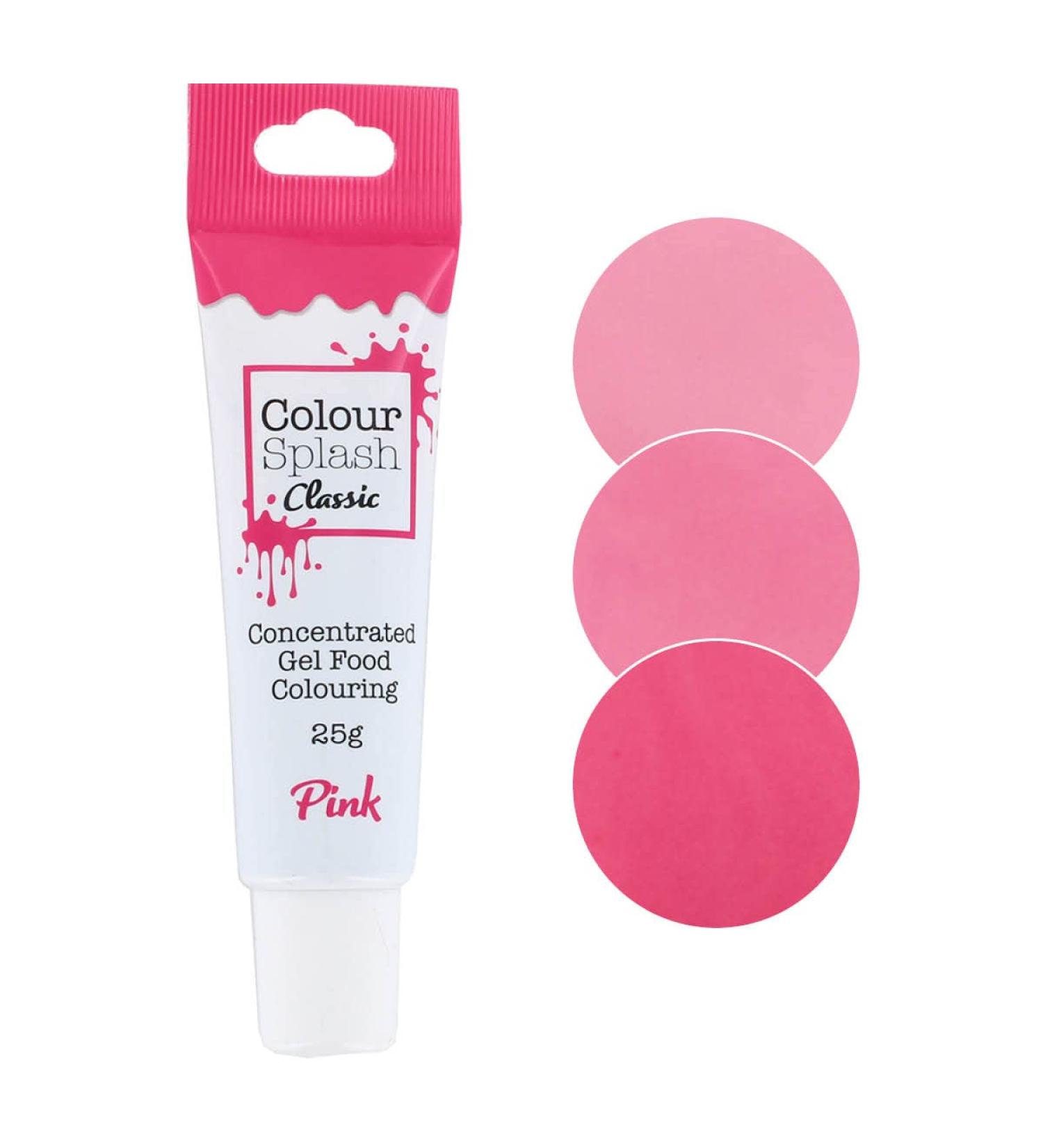 COLOUR SPLASH Pink Food Colouring Gel Tube 25g - Highly Concentrated Edible Ingredients for Vibrant Cakes - Easy Squeezy Tube for Eye-Catching Creations - Buy Online on GoSupps.com