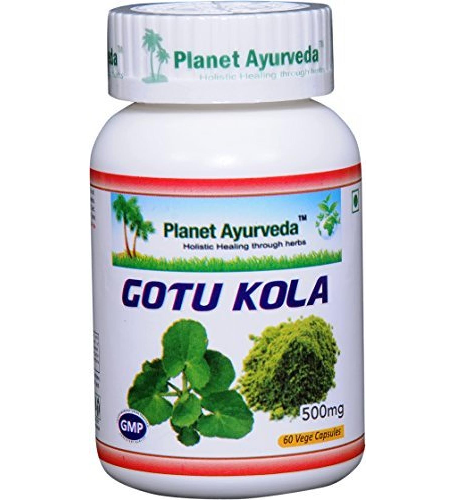 Planet Ayurveda Gotu Kola, 500mg Veg Capsules-Single Bottle 1