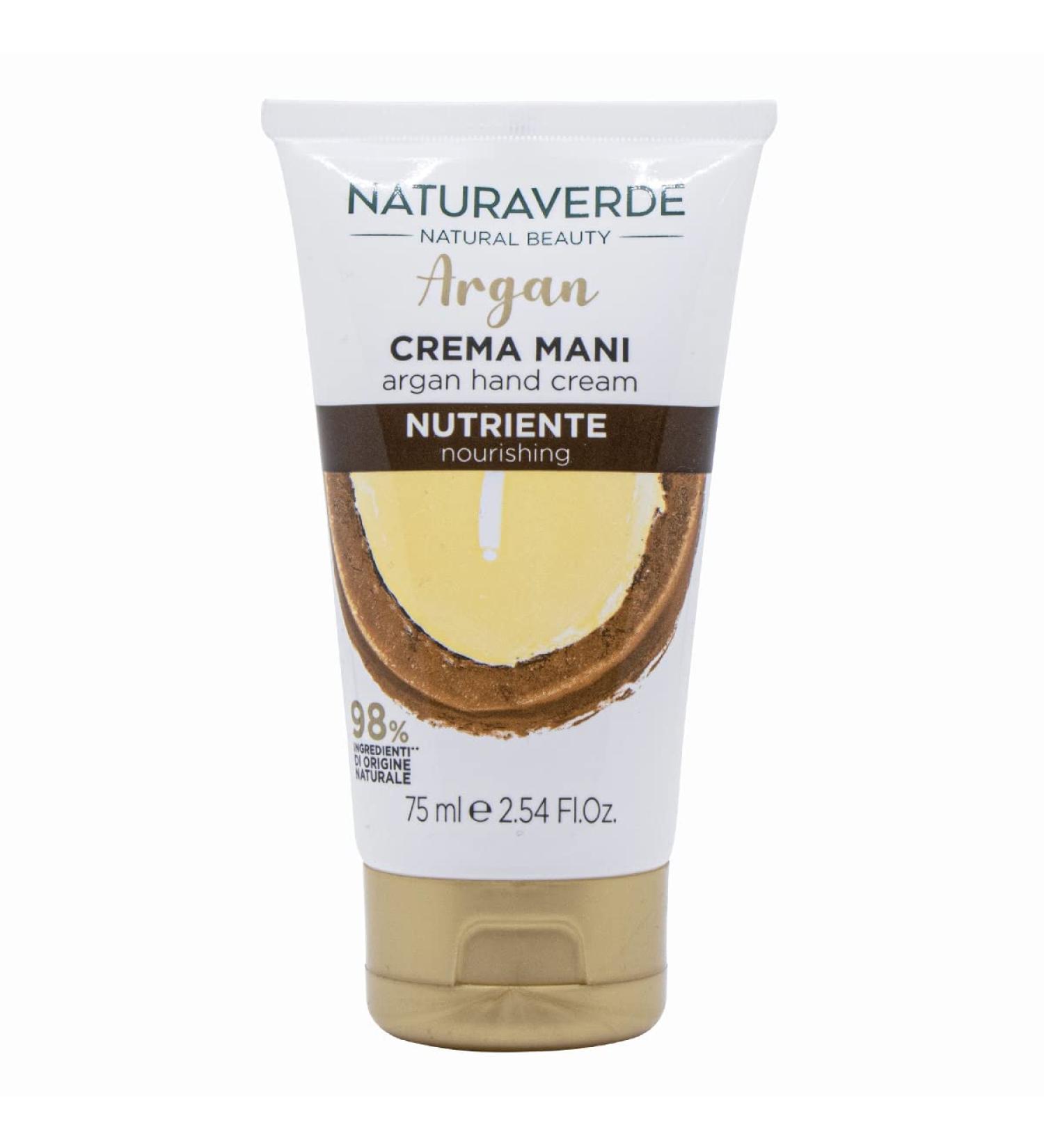 Naturaverde Natural Beauty Hand Cream with Organic Argan Oil Nourishing Hand Cream Organic Cream Hand Cream 75ml - Buy Online on GoSupps.com