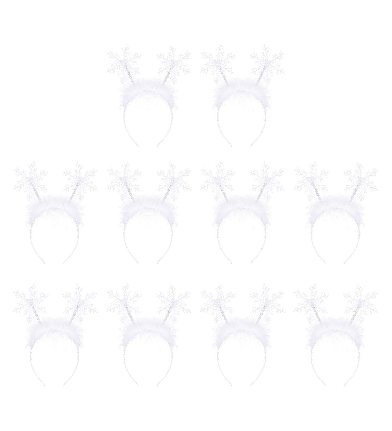 BORFUE 10 Pieces Snowflake Headband Boppers Snowflake Hair Hoop for Girls Party Banquet Hair Accessory - Buy Online on GoSupps.com