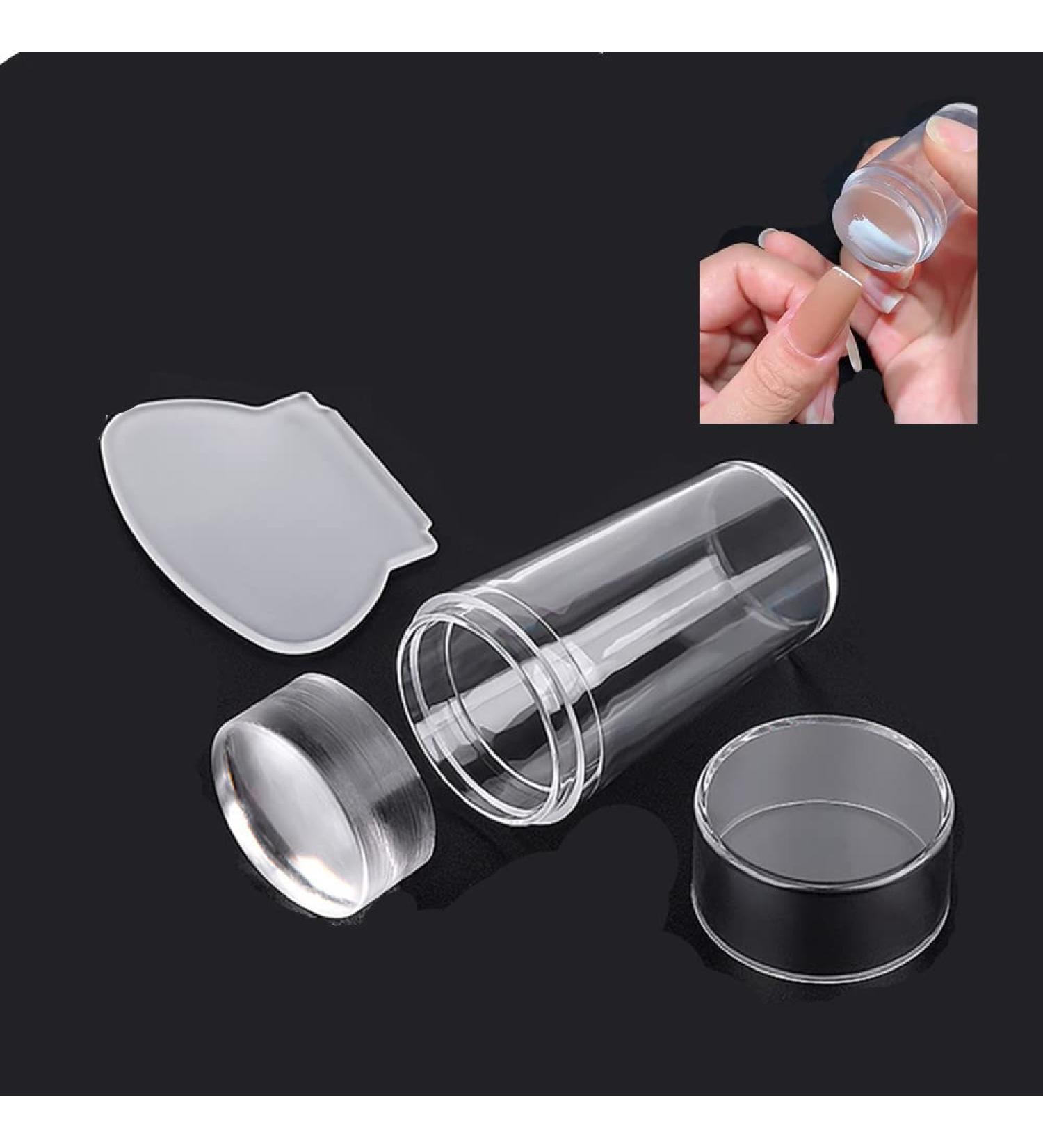 Clear Jelly Nail Stamper & Scraper Set with Cap - Nail Art Stamping Tools Kit - Buy Online on GoSupps.com