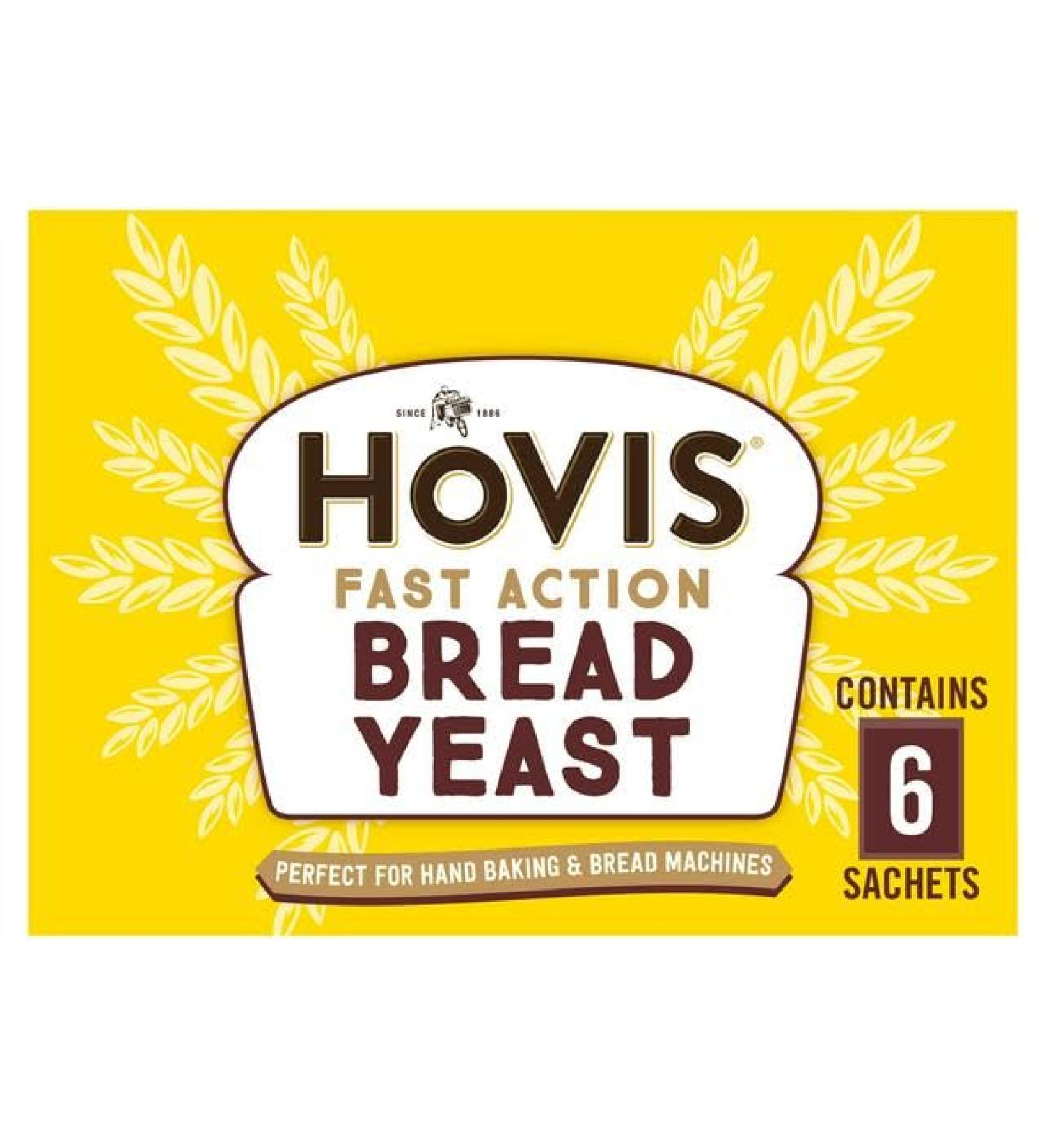 Hovis Bread Yeast Fast Action 42g | 6 X 7g Sachet | A blend of dried yeast and bread improvers | Suitable for Vegetarians - Buy Online on GoSupps.com