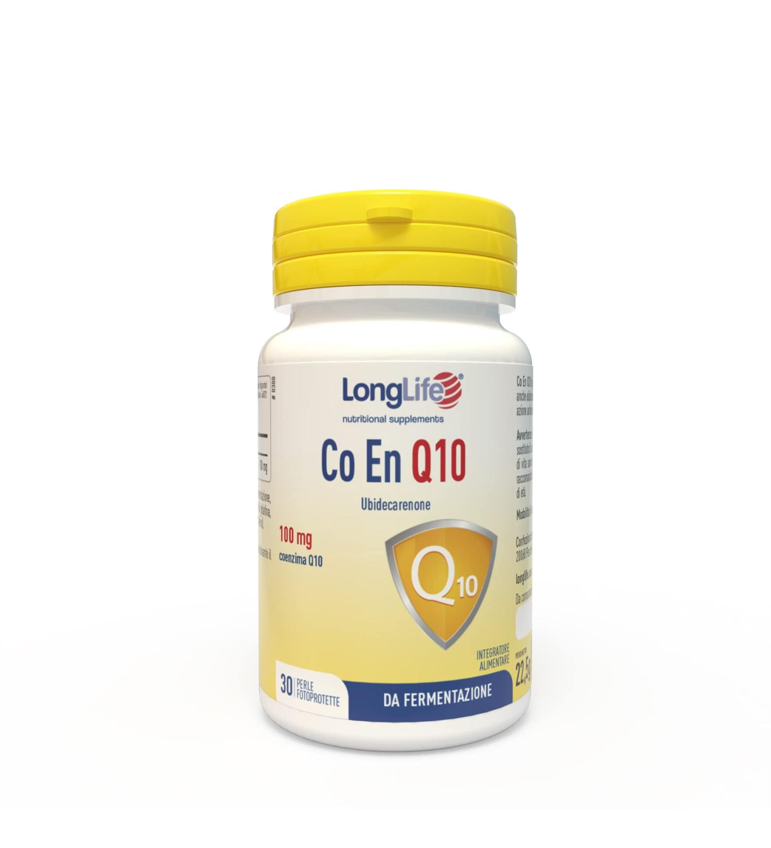  Longlife LongLife CO EN Q10 100mg | Coenzyme Q10 Pure Ubidarenone | Antioxidant and Proenergetic | Fermentation | 30 Photoprotected - Buy Online on GoSupps.com