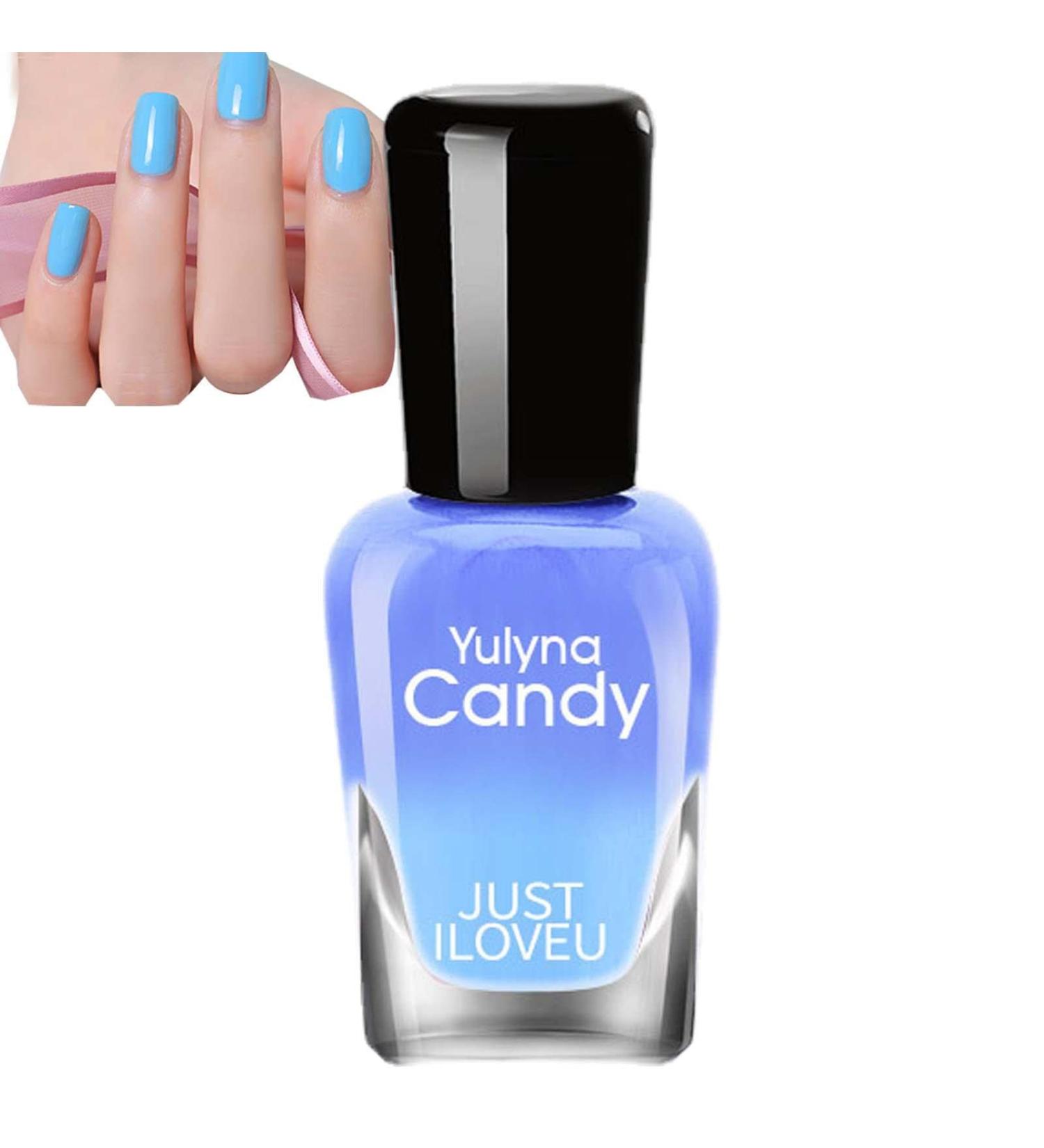 Color Changing Gel Nail Polish | Temperature Colour Changing Gel Nail with Glossy Gel Nail Polish Cat Eye Polish Gel Manicure for Salon Home Hondony Blue Purple Sky - Buy Online on GoSupps.com