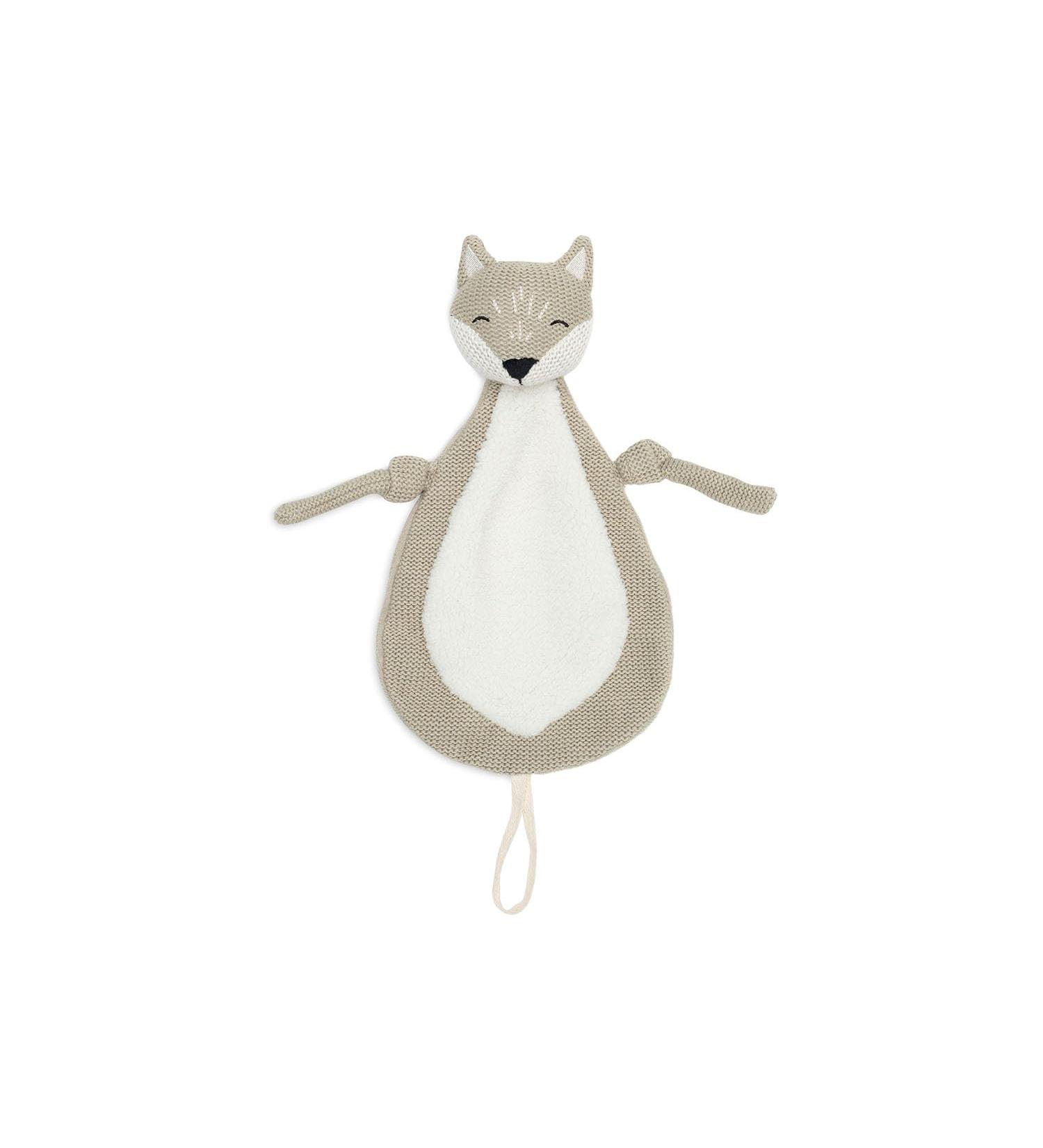 Jollein Cuddly Blanket Pacifier Blanket Fox - White/Olive 29x20 cm - Soft Cozy Baby Essential - Buy Online on GoSupps.com