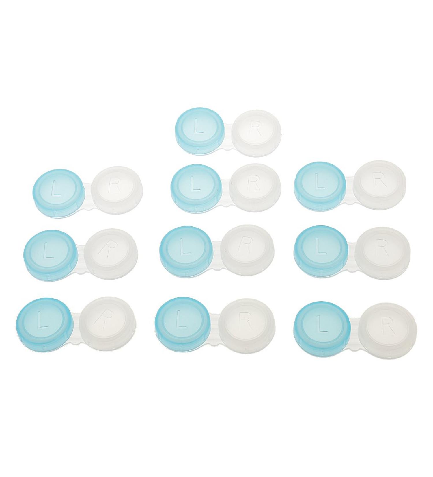 Tiuimk Double Contact Lens Case - 10 Portable Transparent Boxes for Outdoor Travel (Blue) - Ideal for International Shipping - Buy Online on GoSupps.com