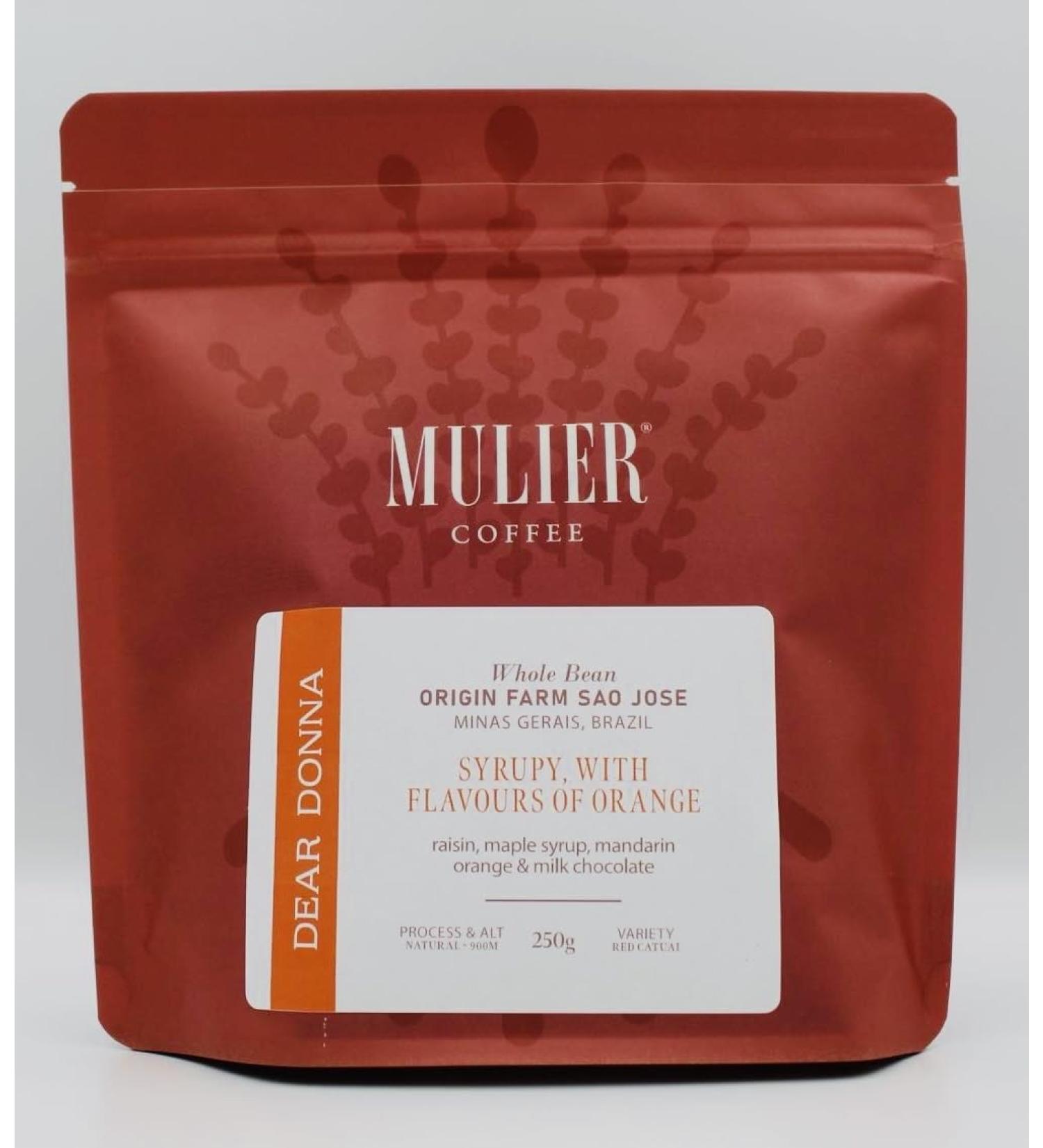 Dear Donna | Brazilian Speciality Whole Bean Coffee | Expresso Cafetiere Filter | Suitable for Milk Coffee | Sweet with notes of Orange and milk chocolate | 250 gr - Buy Online on GoSupps.com