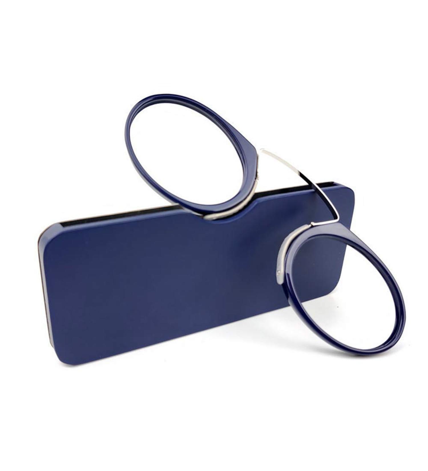 Unisex Reading Glasses +2.0 | Compact Vision Aid Mini Nose Clip | Non-Slip & Portable - Always at Hand (Blue) - Buy Online on GoSupps.com