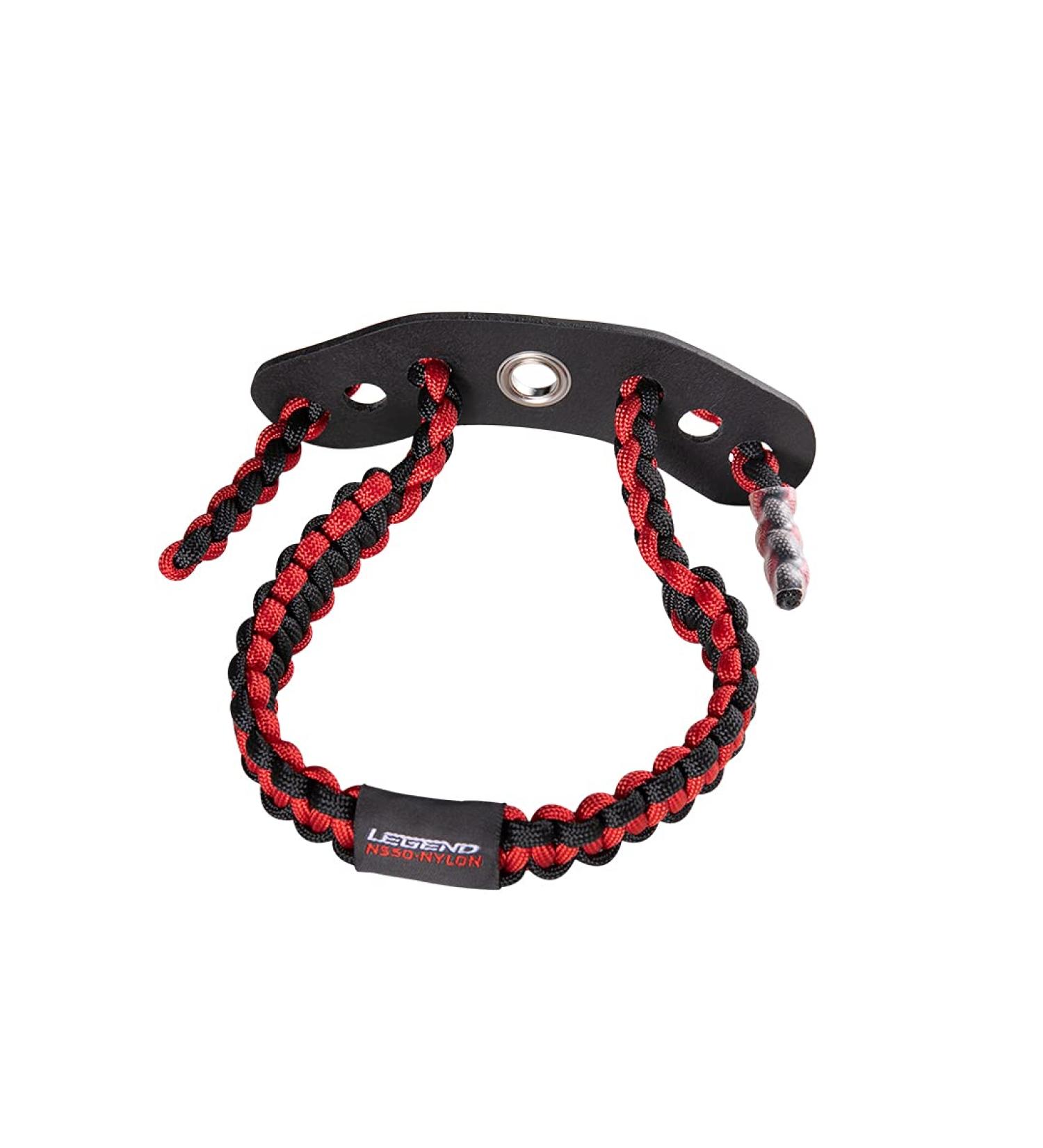 LEGEND 550 Paracord Bow Wrist Sling - Adjustable Strap with Leather Yoke & Metal Grommets - Red/Black Archery Gear - Buy Online on GoSupps.com