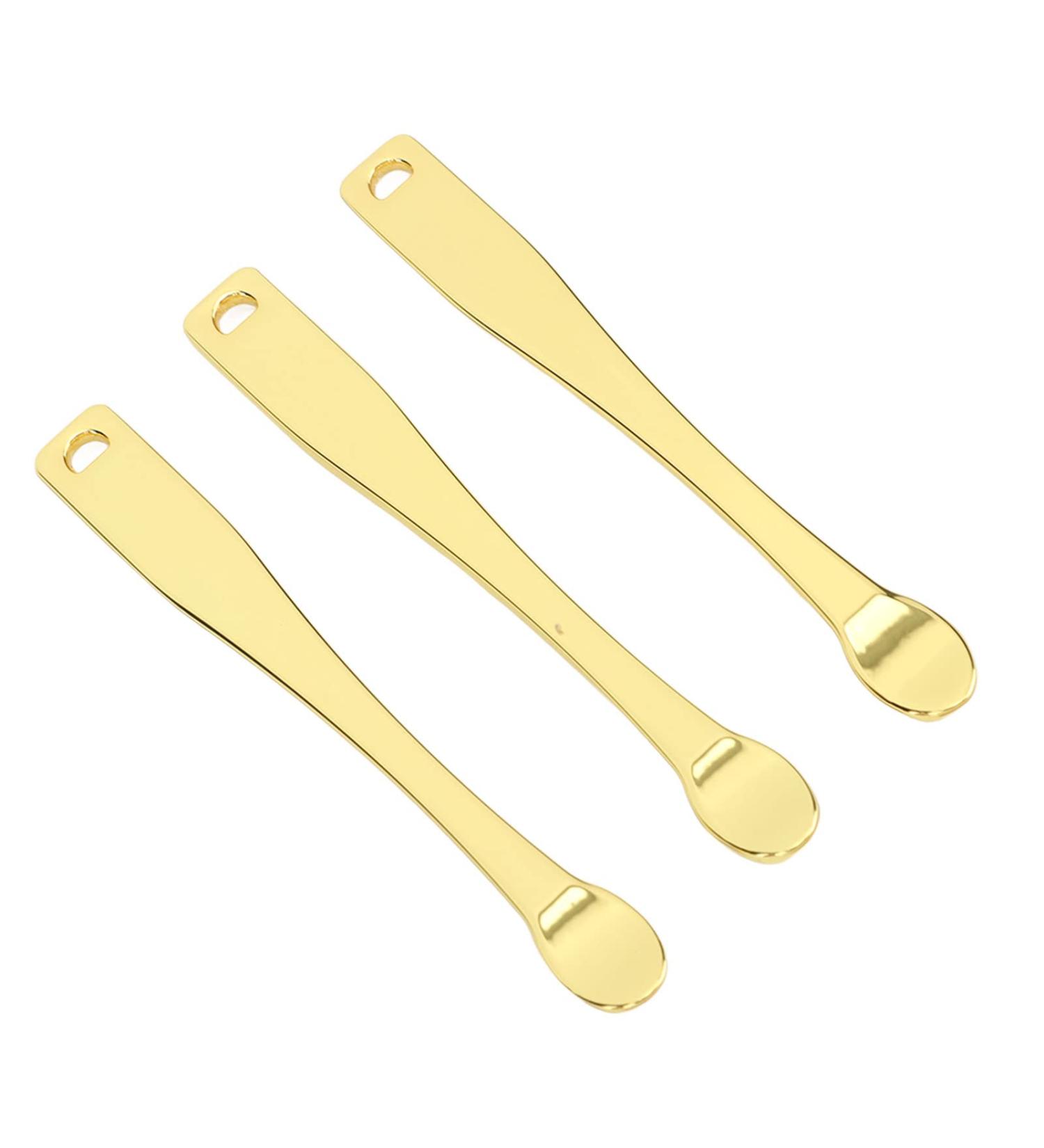 Verdant Touch 3 Pack Cosmetic Cream Spatula for Eyes and Face - Zinc Alloy Ergonomic Makeup Applicator for Skin Care - Buy Online on GoSupps.com