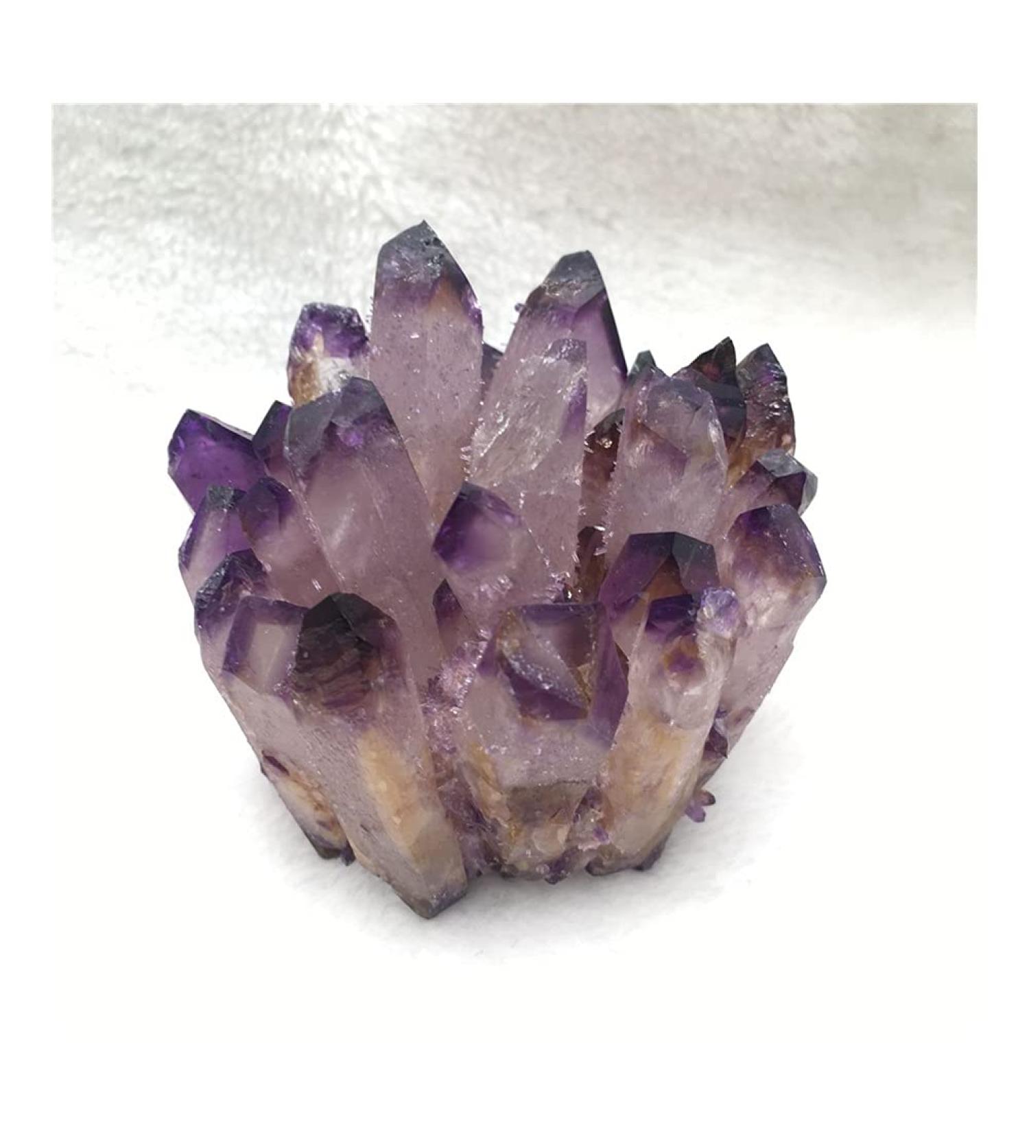 Natural Crystal Cluster Amethyst Specimen Purple Quartz Reiki Stone Raw Crystal Home Decor Household yuebang 350-450g - Buy Online on GoSupps.com