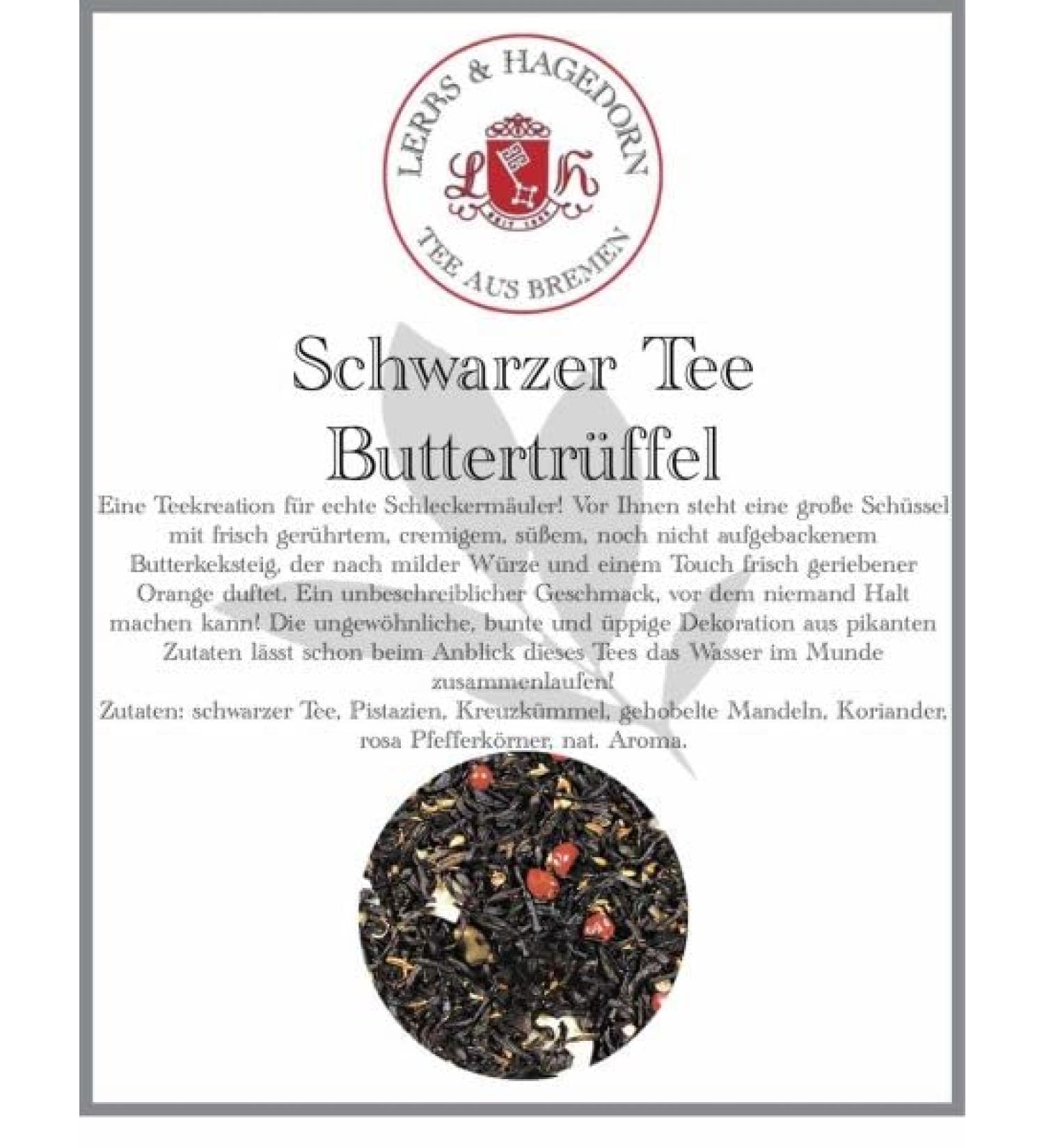Lerbs Hagedorn Lerbs & Hagedorn Black tea butter truffle butter truffle flavor 1 kg approx 81 liters with pistachio cumin almonds coriander pepper - Buy Online on GoSupps.com