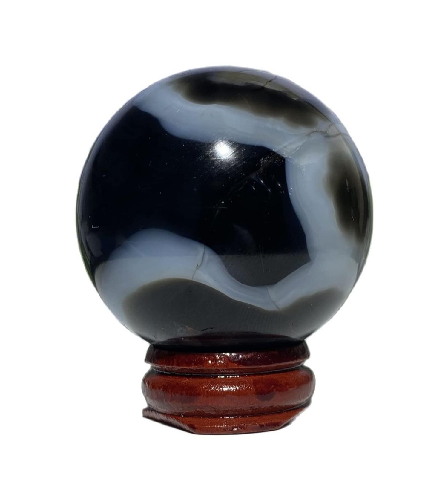 Natural Sphere Black Agate Crystals Balls Natural Gemstone QuartzSphere Fengshui Home Decoration 1pc (Color : 270-290g) - Buy Online on GoSupps.com