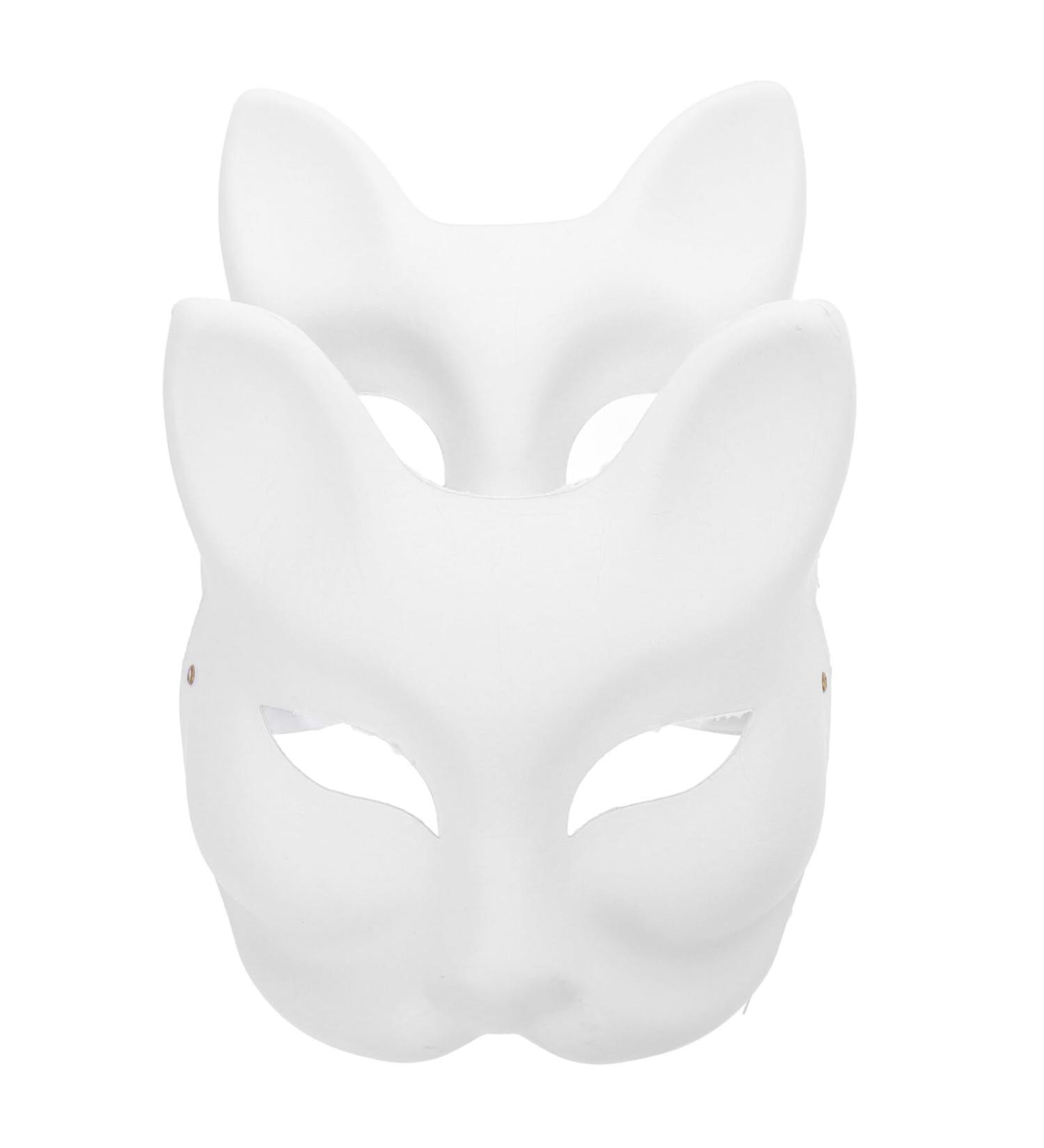 Cabilock Blank Fox Masks - Unpainted Masquerade & Cosplay Accessories | Paintable Tissue Opera Cat Masks for Halloween - Buy Online on GoSupps.com
