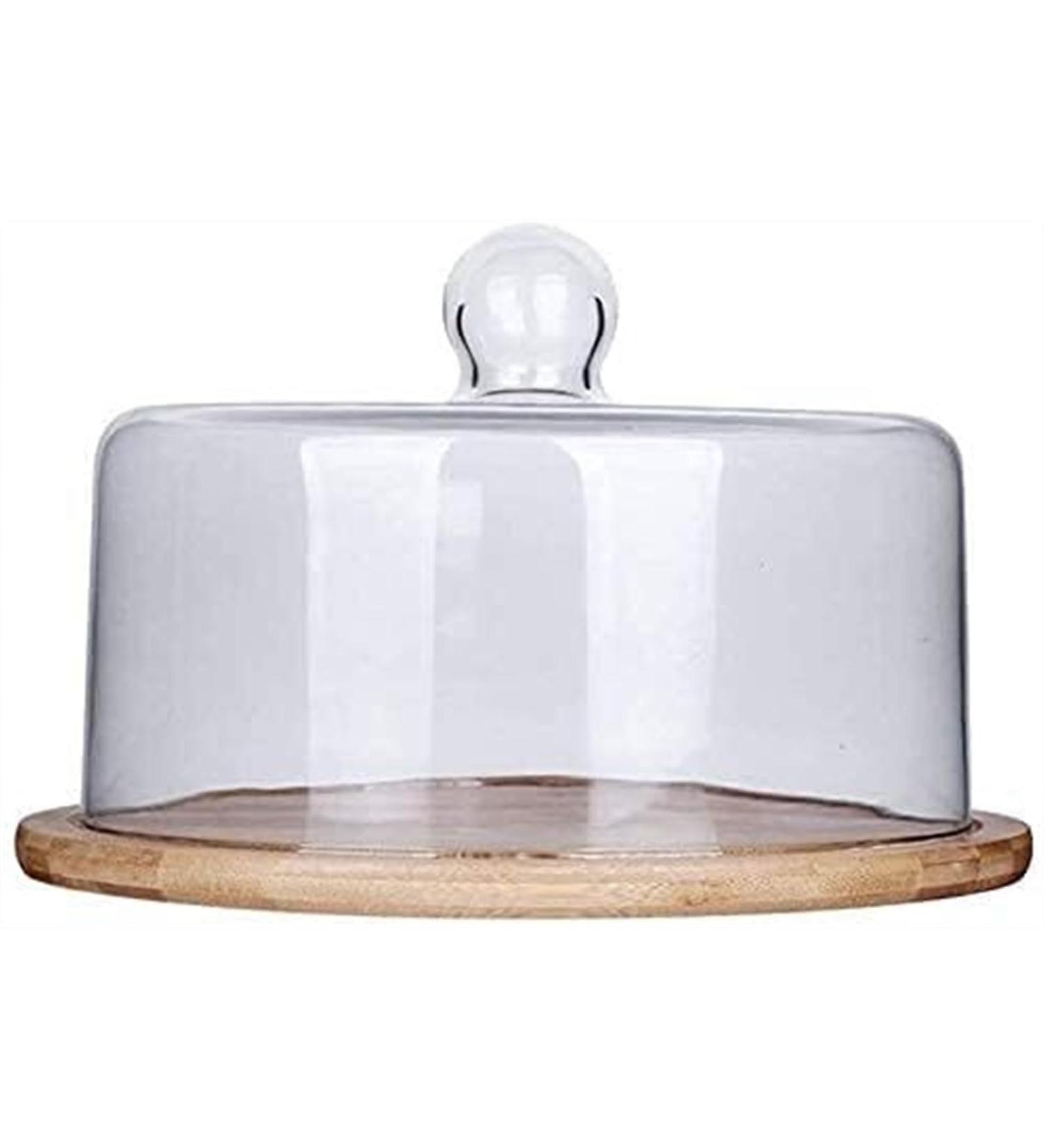 Clear Glass Cake Round Plate Kitchen Pastry Round Plate Water Decoration Plate Snack Round Plate Wooden Decoration Plate (Size : 26cm) - Buy Online on GoSupps.com
