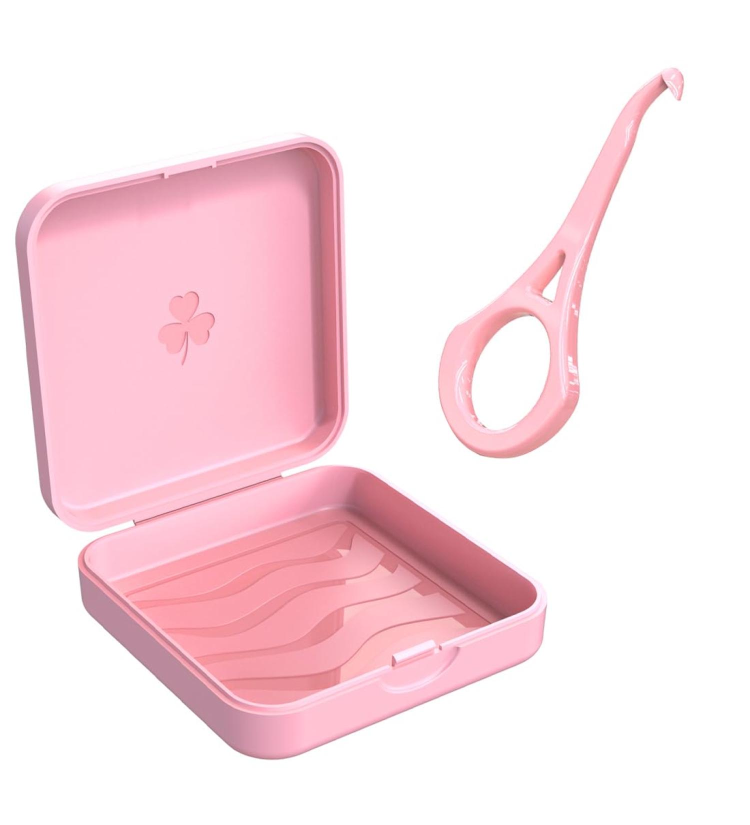 GXGM Denture Container & Dental Splint Box - Pink Braces Box with Tooth Hook | International Shipping Available - Buy Online on GoSupps.com