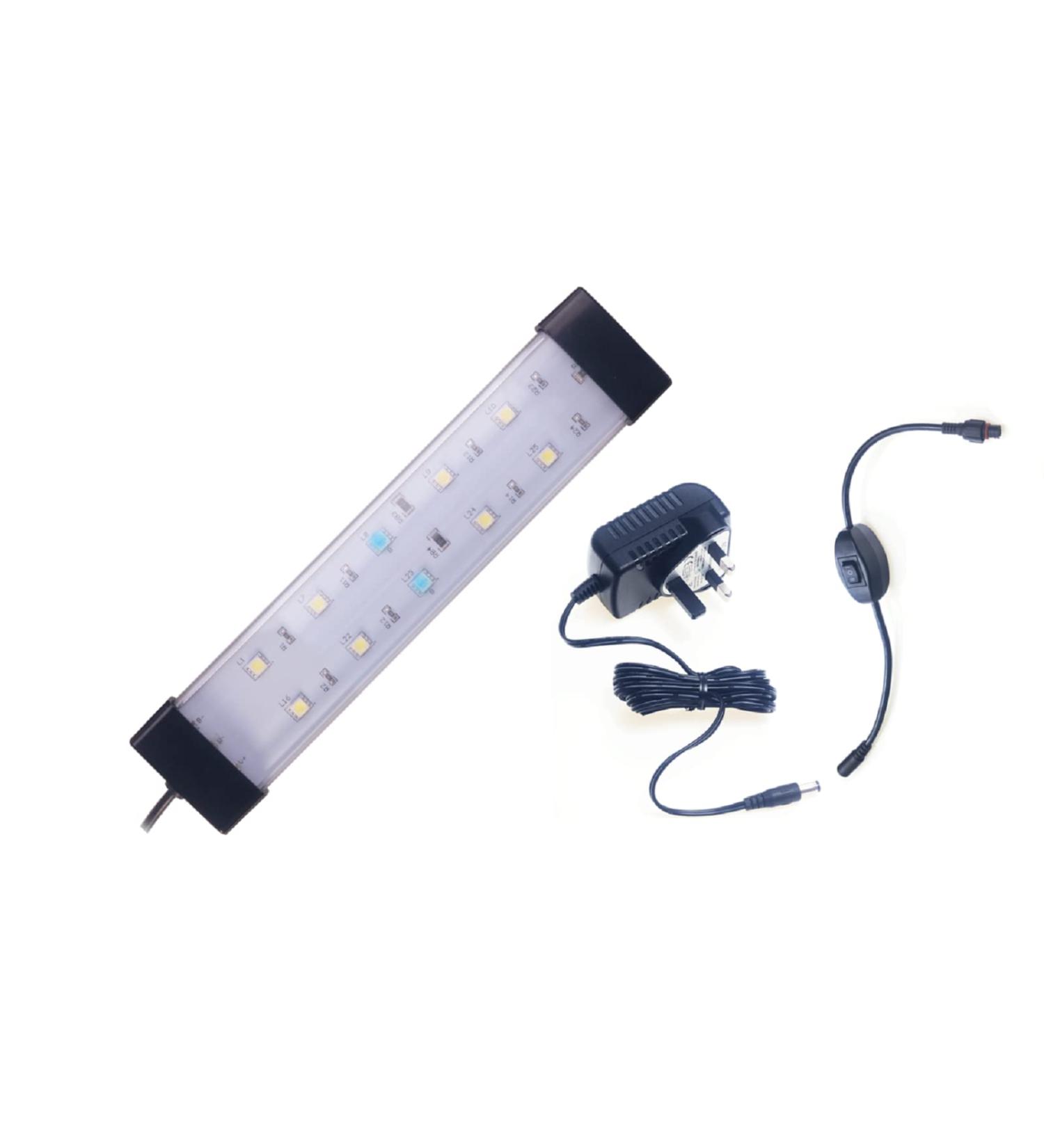 Interpet Eco-Max LED Plant Growth Light for Aquariums up to 36cm - Day/Night Mode, Blue & White LEDs - Buy Online on GoSupps.com