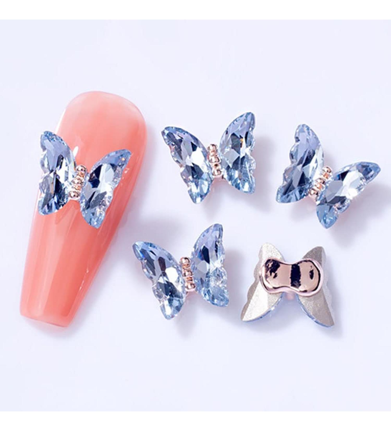 3D Nail Art Rhinestone Crystal AB Butterfly Charms Sparkle Nail Decoration Jewerlry Hand Craft DIY Accessories (MJ13) - Buy Online on GoSupps.com