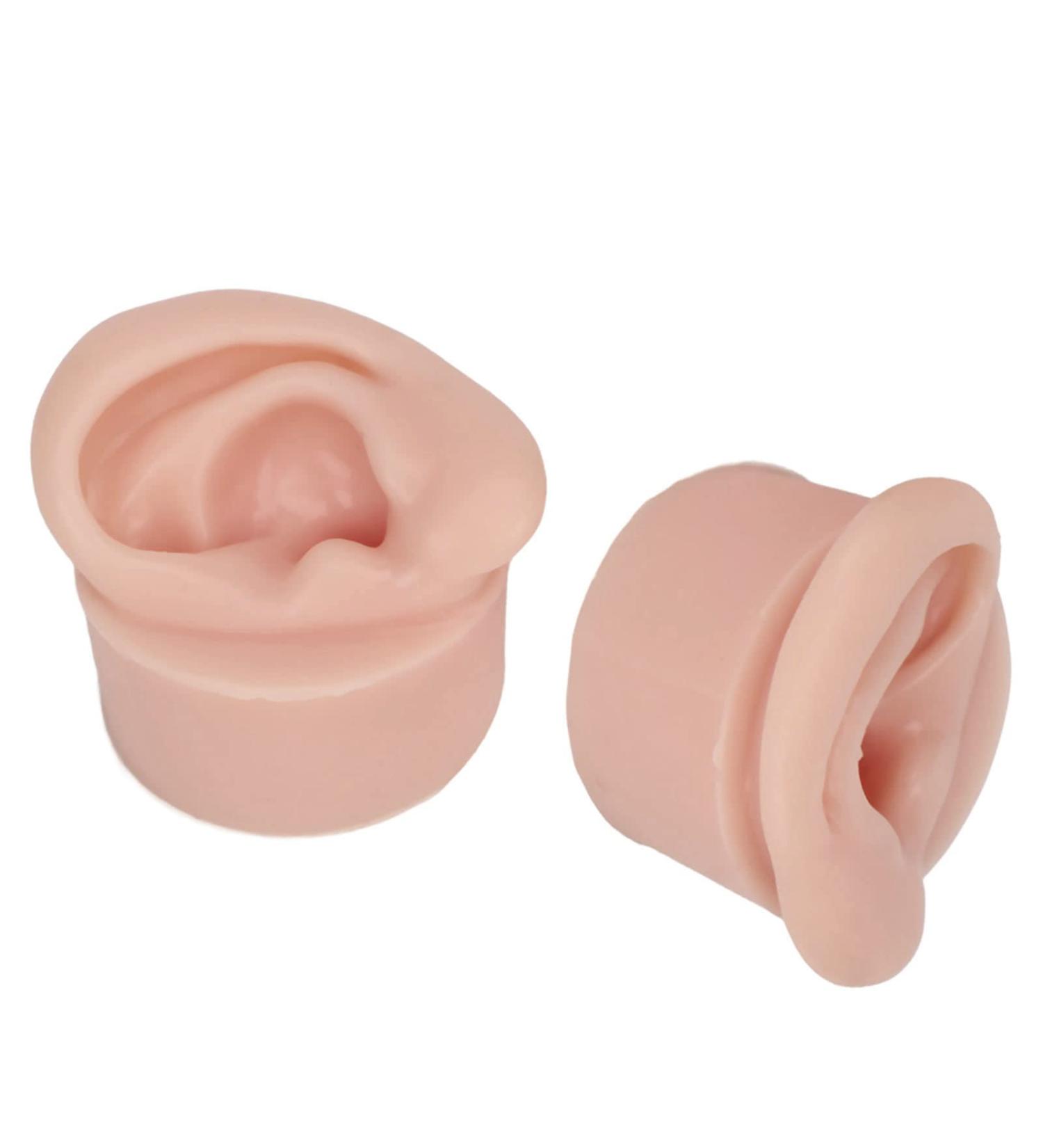 Ear Model Portable Jewelry Display 1 Pair Practice Ear Model for Piercing Salon for Novice (Medium Skin Color) - Buy Online on GoSupps.com