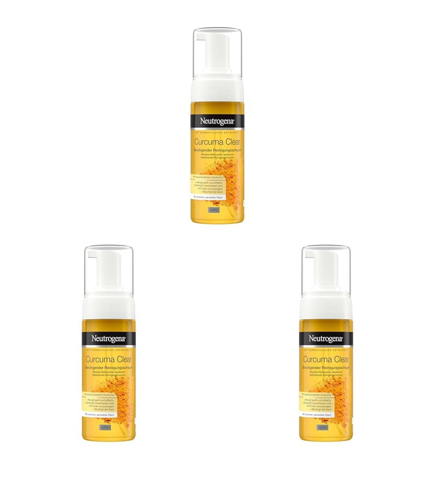 Neutrogena Curcuma Clear Facial Cleanser Foam Soothing 150ml (3-Pack) Makeup Remover | International Shipping Available - Buy Online on GoSupps.com