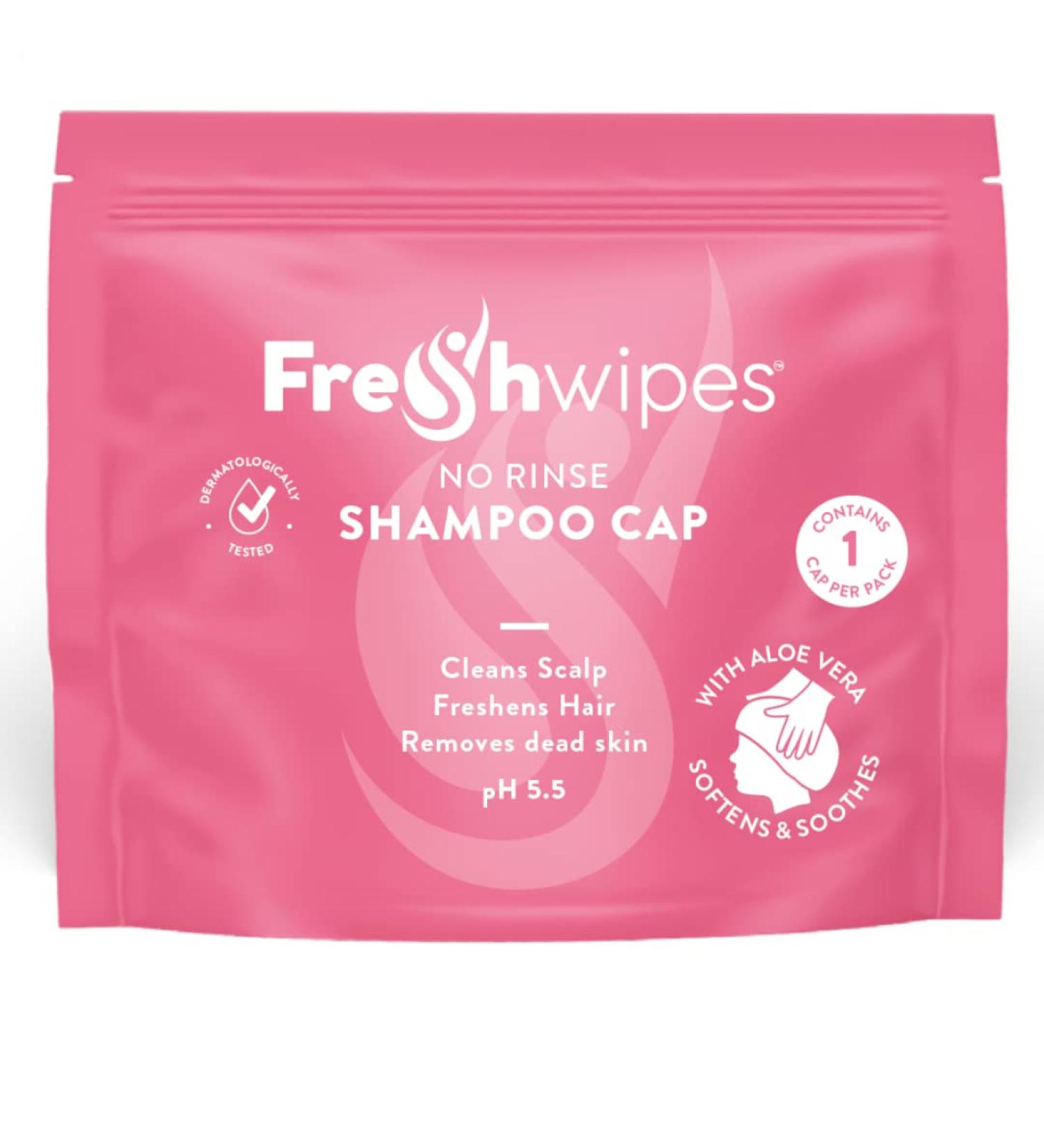 FreshWipes Shampoo Cap - Microwaveable Hat with Conditioner for Elderly and Disabled - No Rinse Hair Washing Solution - 1 Count - Buy Online on GoSupps.com