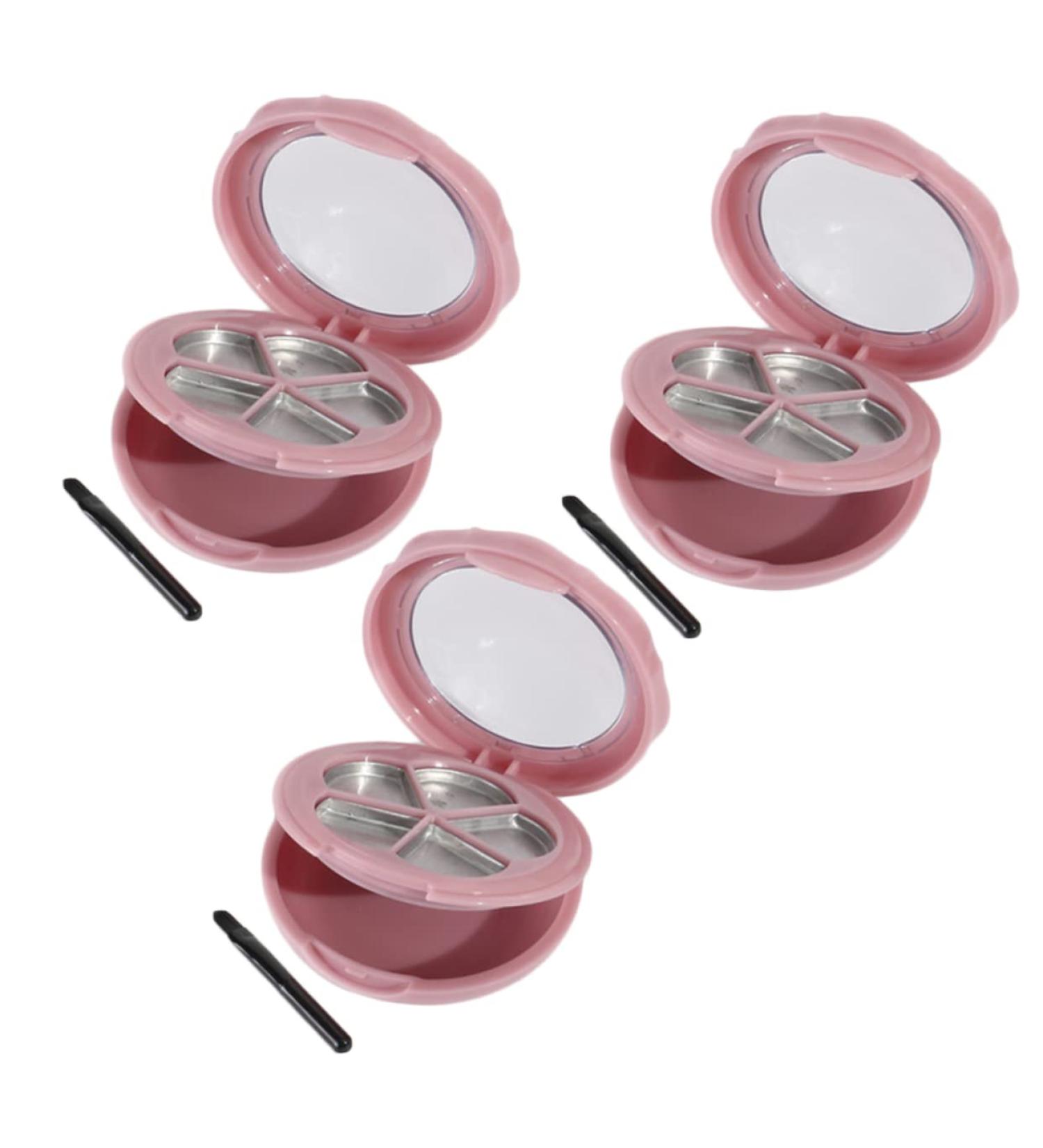  Healeved Healeved 3 Pieces Compact Powder Container Cosmetic Organizer Makeup Organizer Makeup Container Makeup Storage Box Makeup Case Refillable Eyeshadow Pallet Loose Powder Box Cosmetics Pink - Buy Online on GoSupps.com