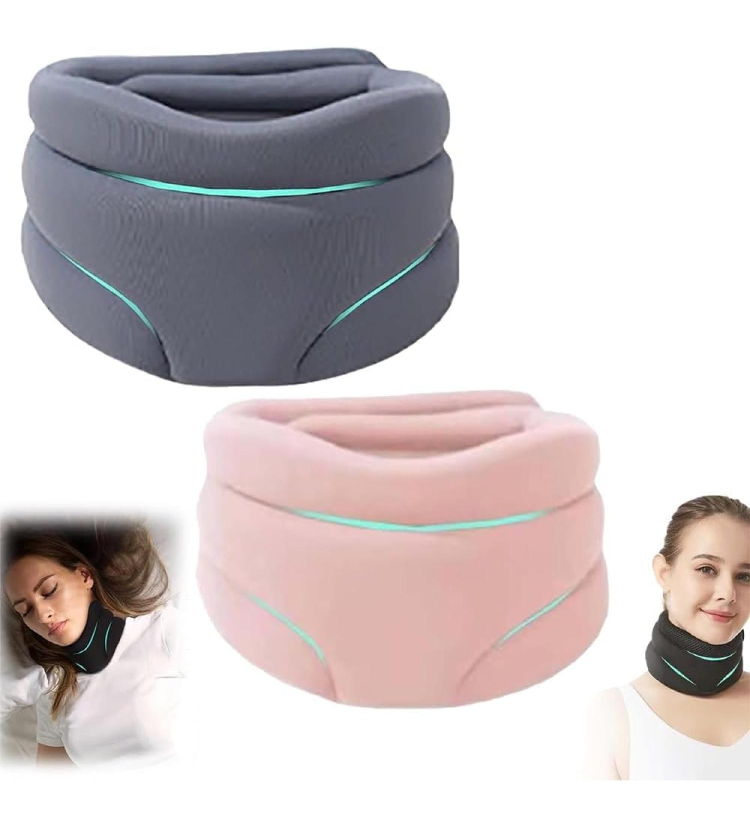 Cervicorrect Neck Brace Anti Snoring Neck Brace Neck Brace for Sleeping Soft Cervical Collar Adjustable Support Brace for for Pressure Relief 2pcs yl-105023(Color:Pink+Grey 2pc) - Buy Online on GoSupps.com