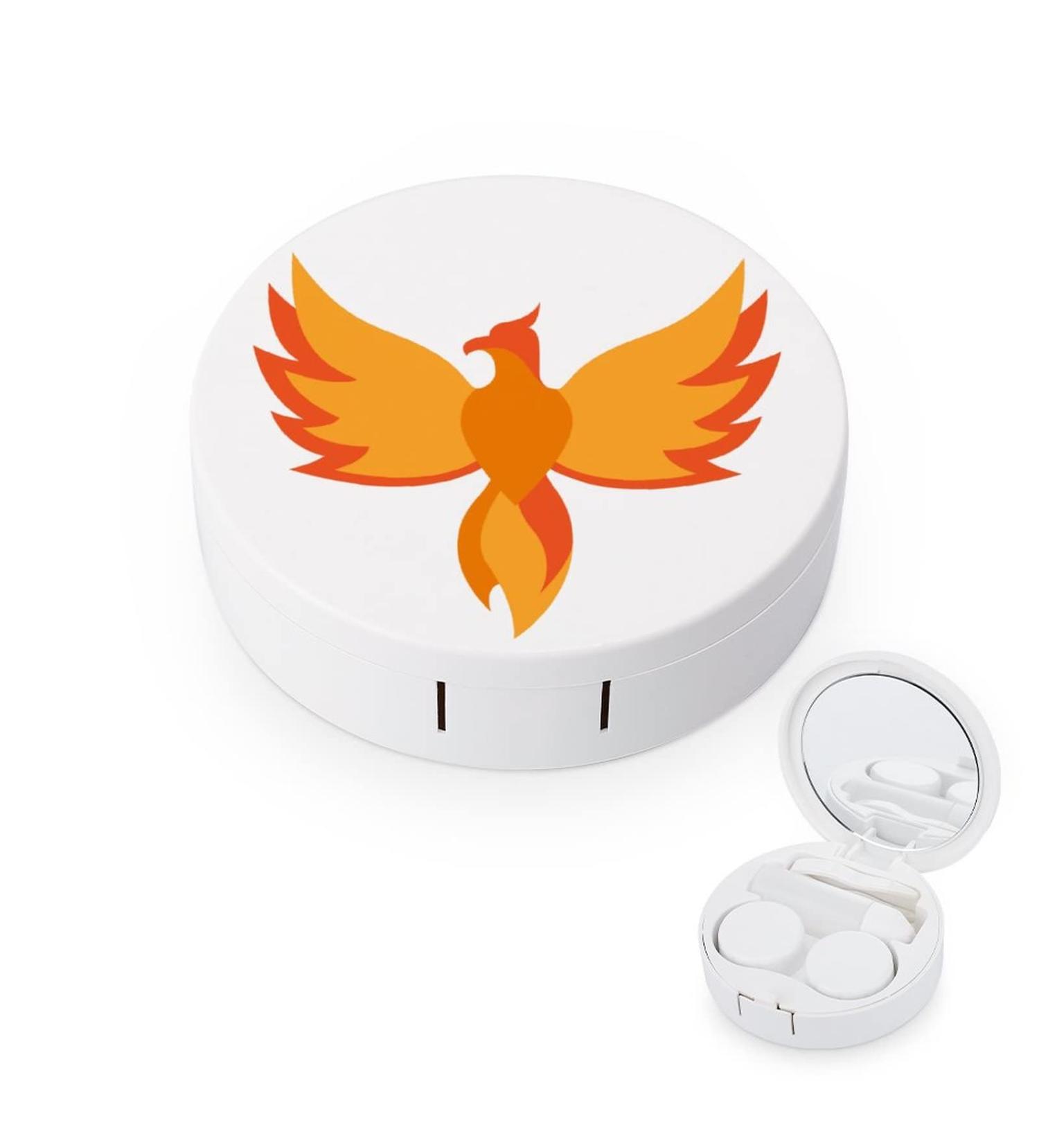 Phoenix Round Case For Contact Lens Kit Storage Box with Mirror Printed - Buy Online on GoSupps.com