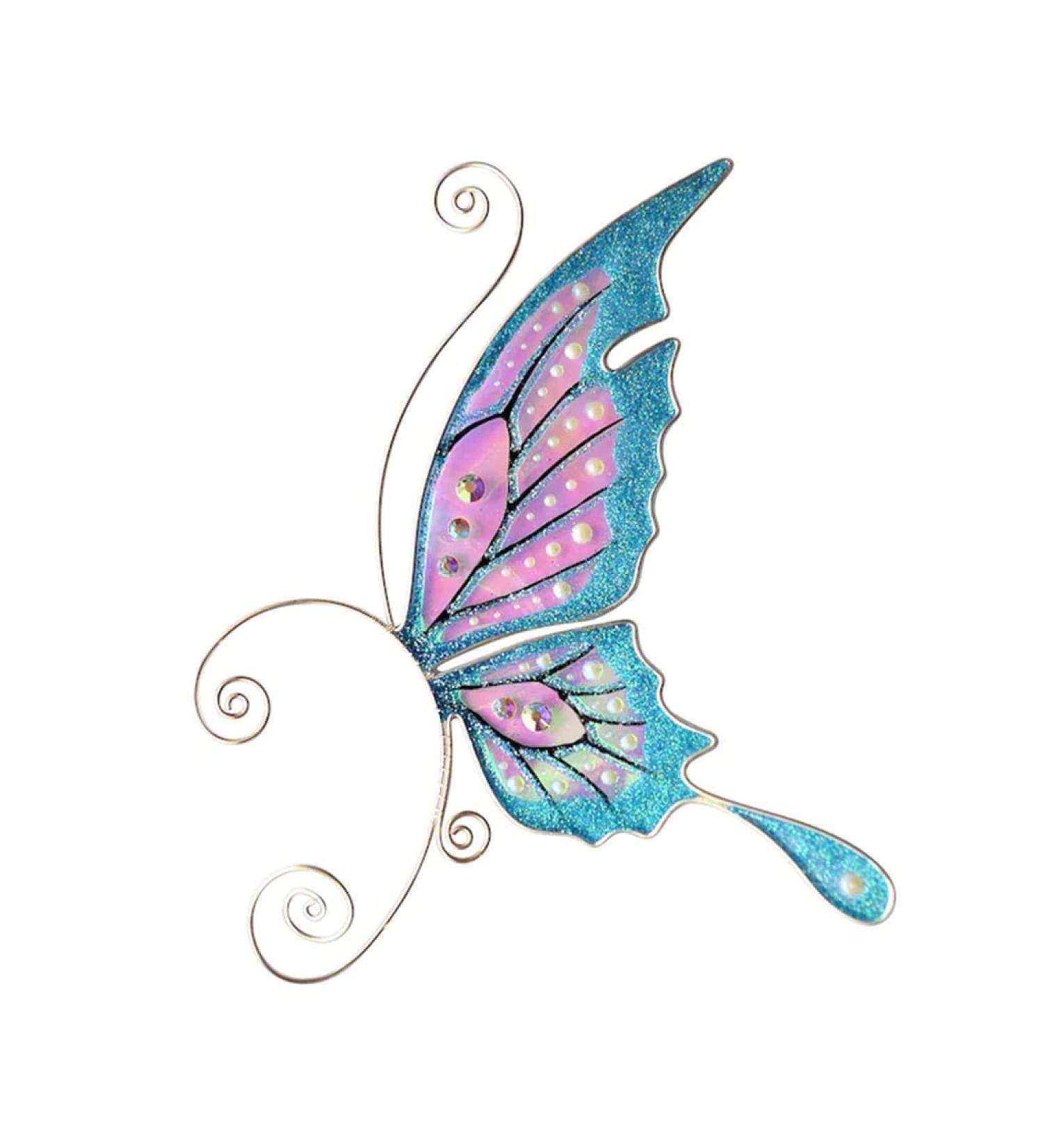 Ear Sleeve Pendant Without Perforation Exquisite Fairy Tale Dragon & Butterfly Wings Ear Wrap Light No Piercing Ear Cuff Handmade Hypoallergenic Ear Jewelry Elf Wings Earrings Ear Clips Butterfly Copper Metal No Gemstone
