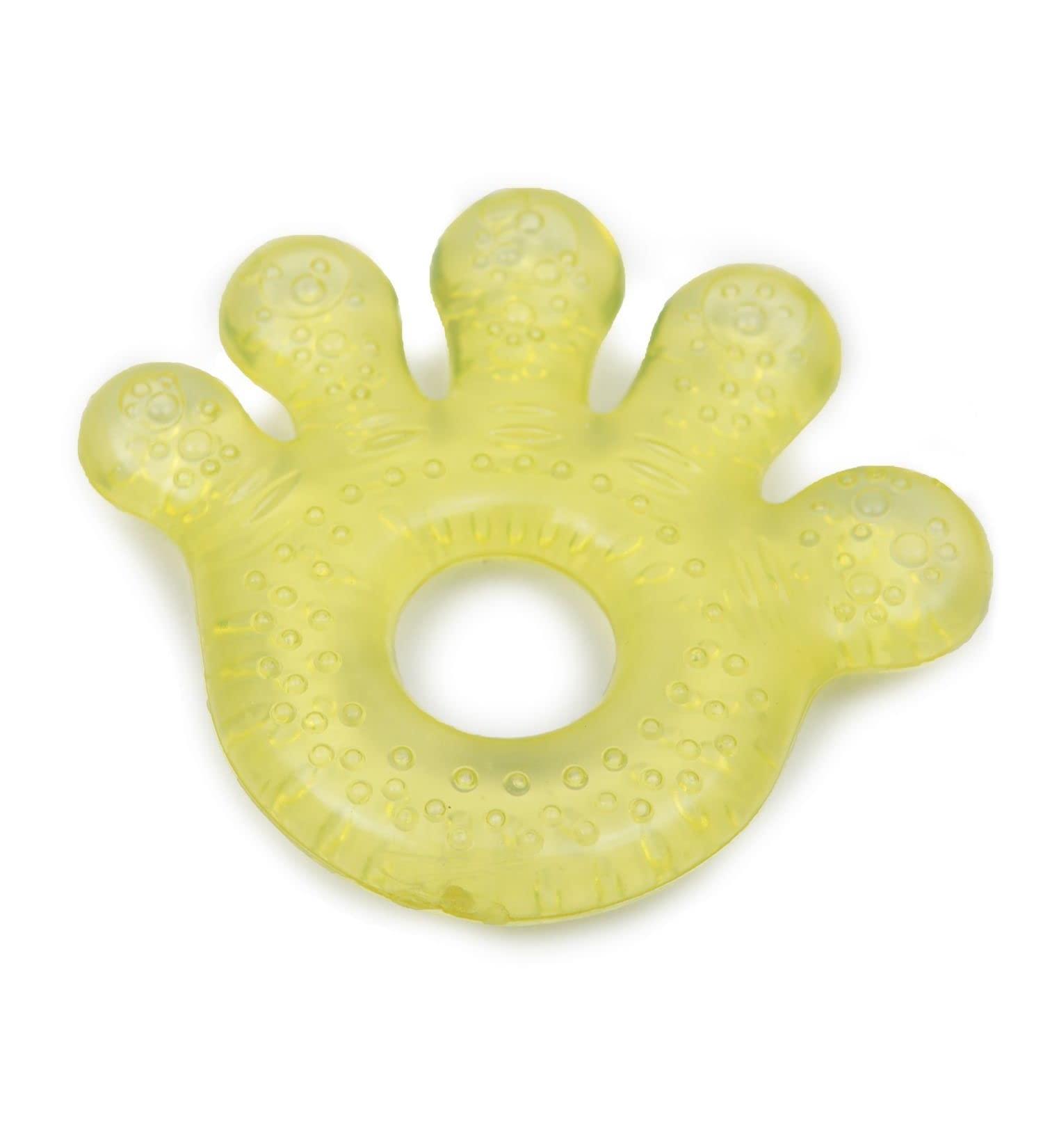 Teething ring paw T1205 yellow cooling teething ring as teething aid massages and relieves