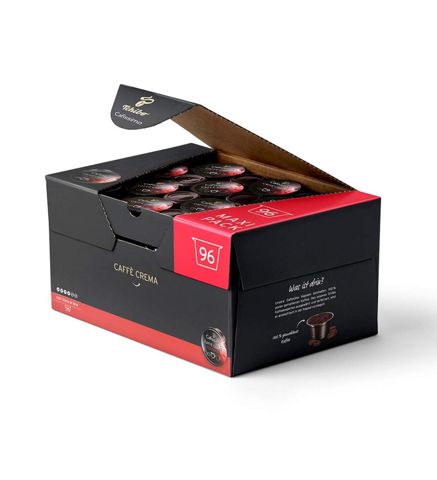 Tchibo Cafissimo Caff Crema Colombia Coffee Capsules - 96 Pieces | Fair Trade & Sustainable Coffee with Lime Flavor - Buy Online on GoSupps.com