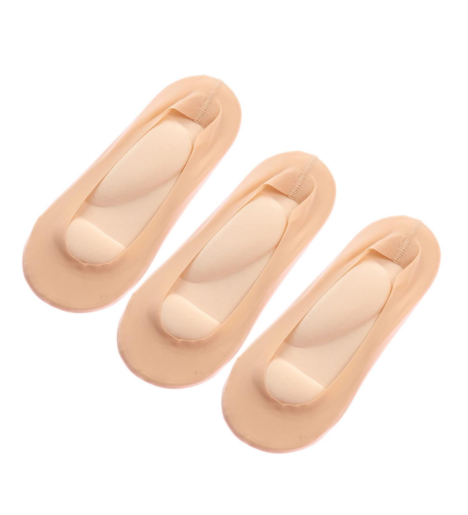 JRIDYJ No-Show Plantar Fasciitis Arch Support Socks for Women - 3 Pack Beige - Buy Online on GoSupps.com