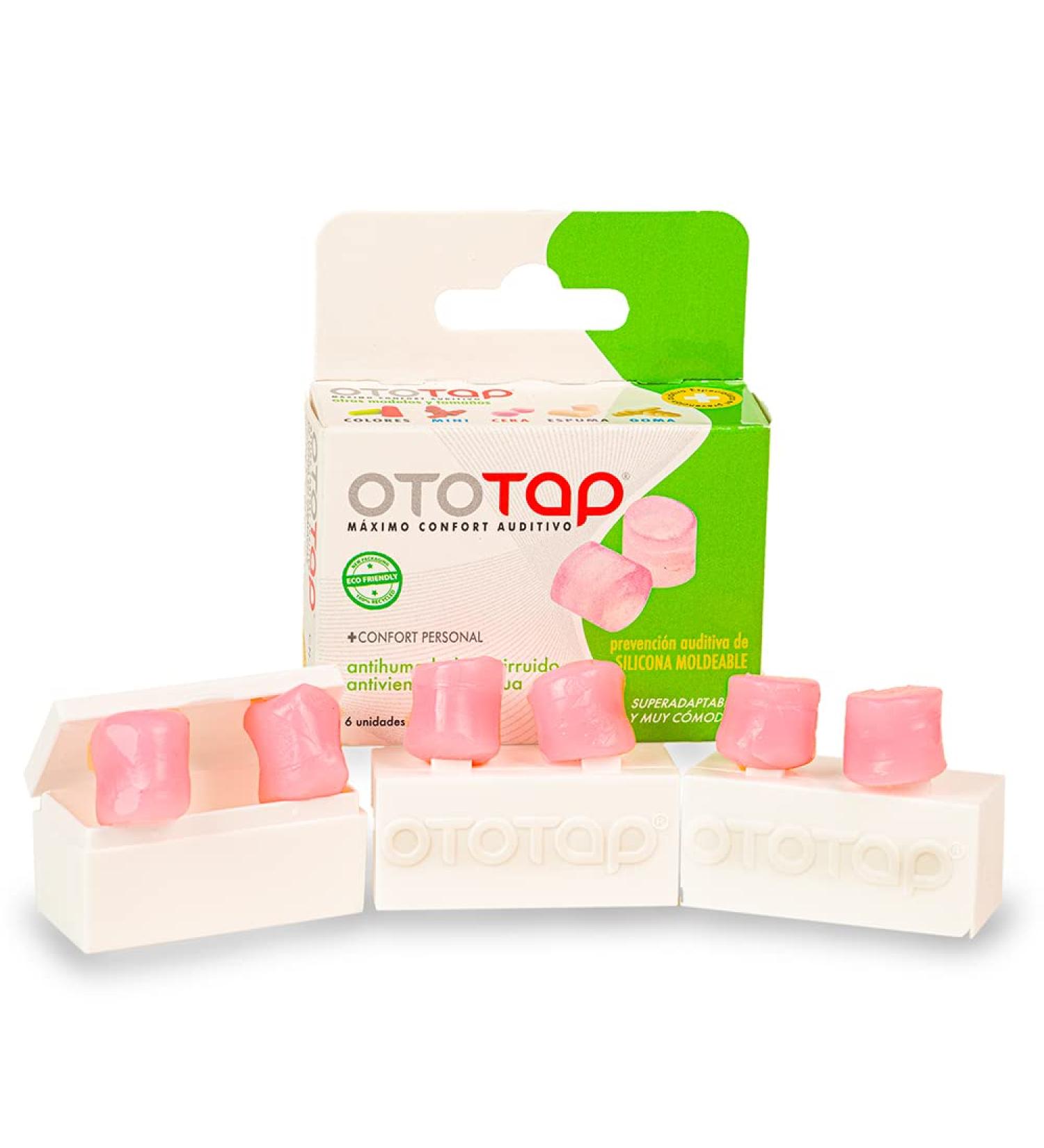 Ototap Silicone Moldable Ear Plugs 6 Pack - Pink | Comfortable Noise Protection for Travel & Sleep - Buy Online on GoSupps.com