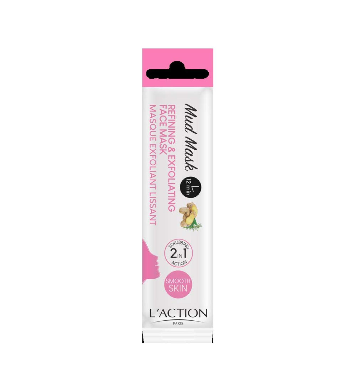 L'Action Paris Refining and Exfoliating Face Mask For Oily Skin Smooths and Cleanses Face 15g - Buy Online on GoSupps.com